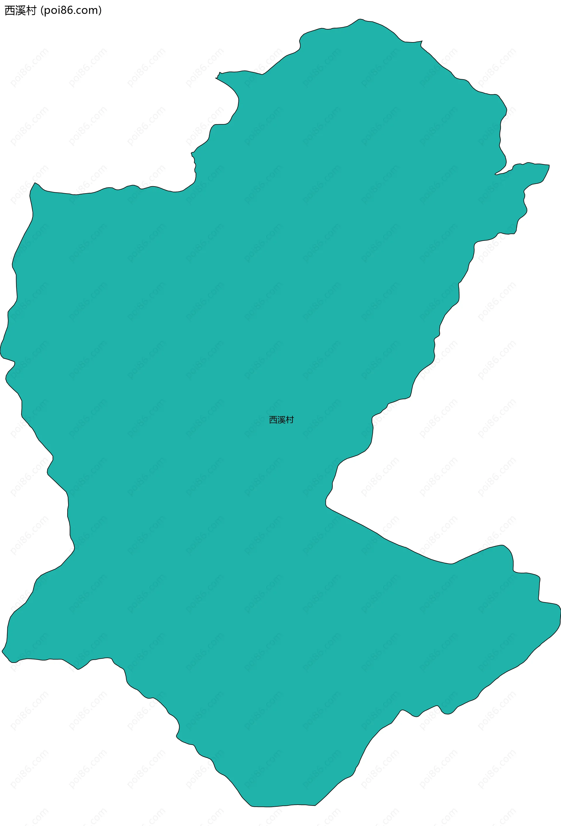 西溪村边界地图