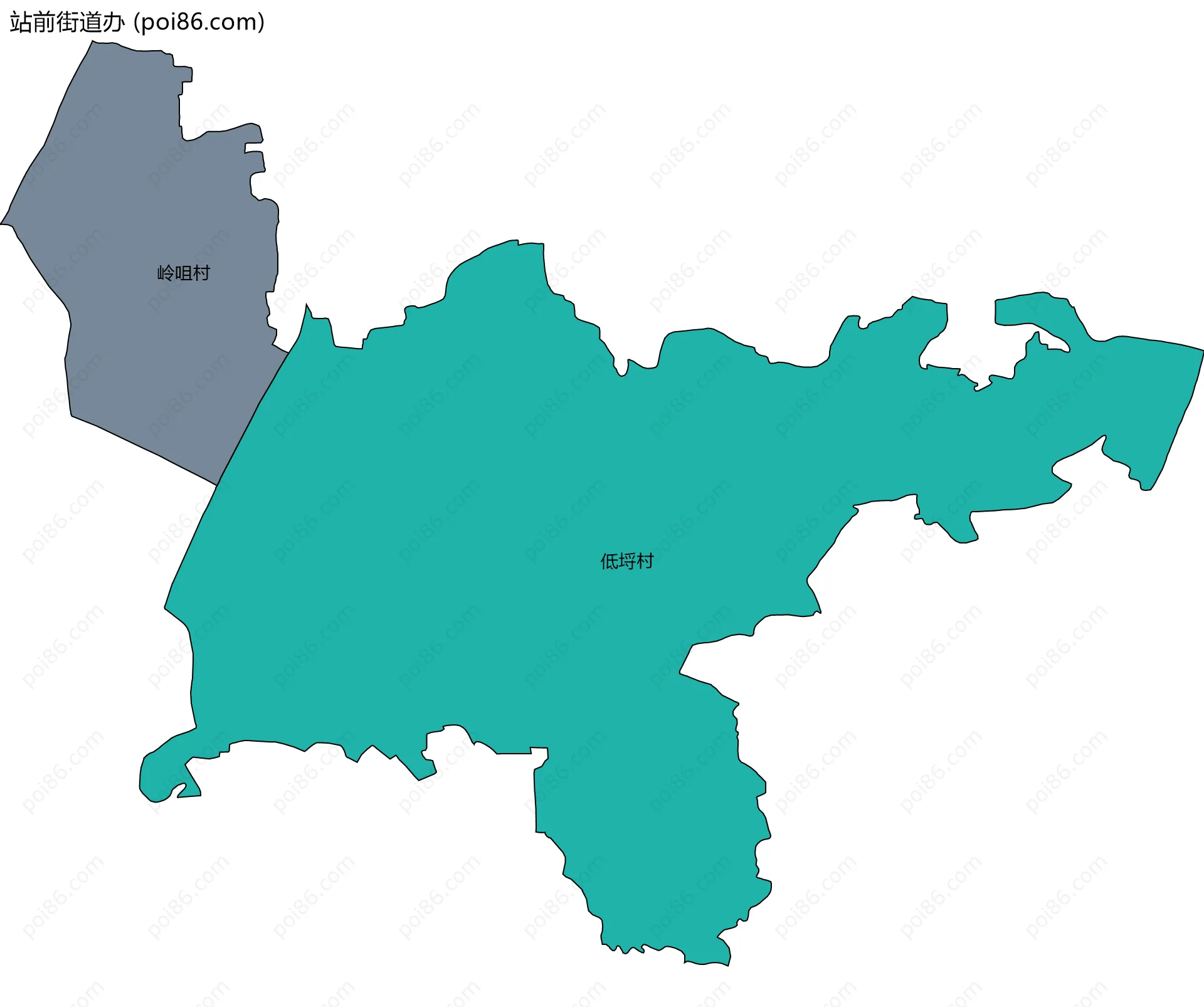 站前街道办边界地图(五级行政区划)