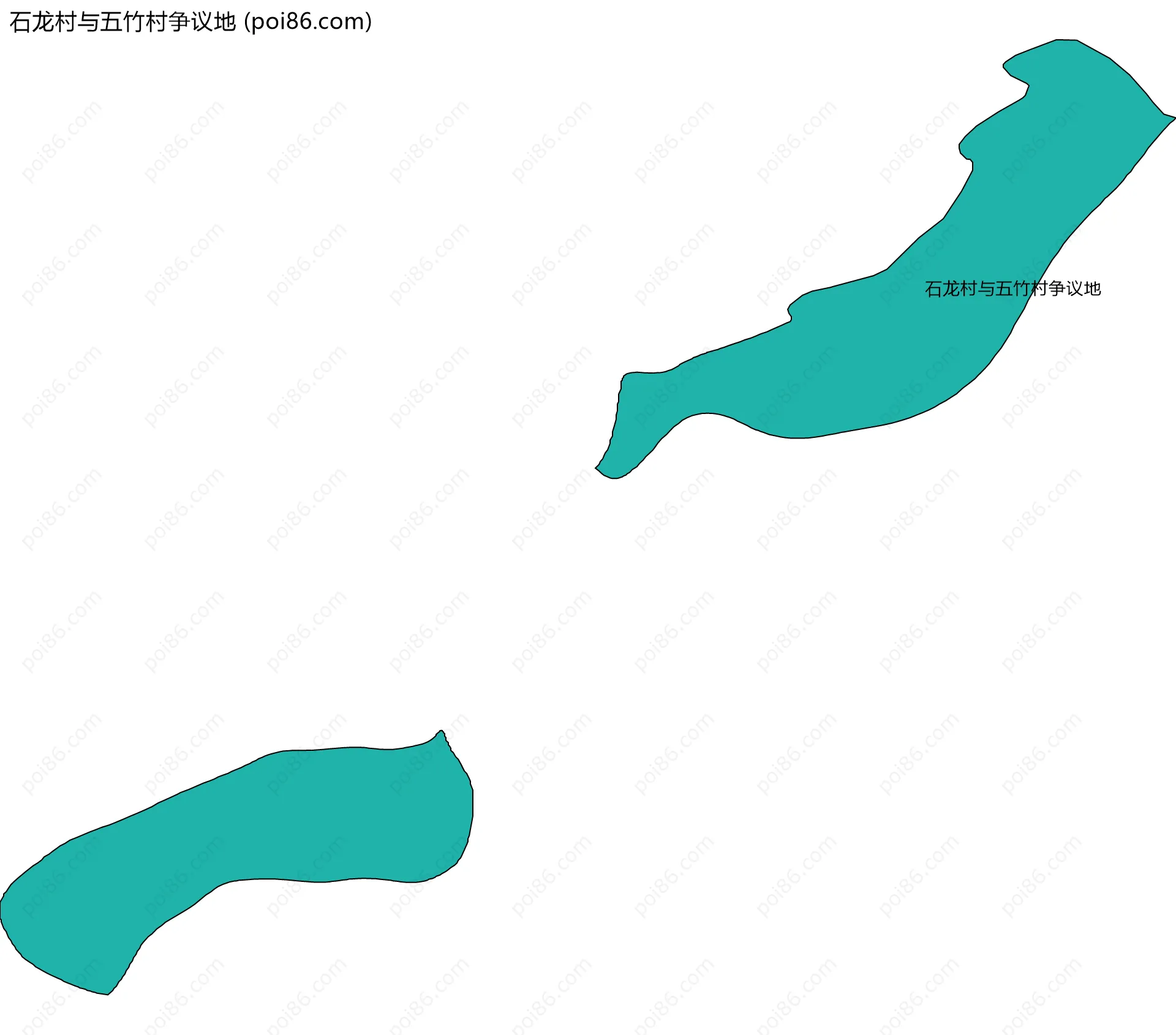 石龙村与五竹村争议地边界地图
