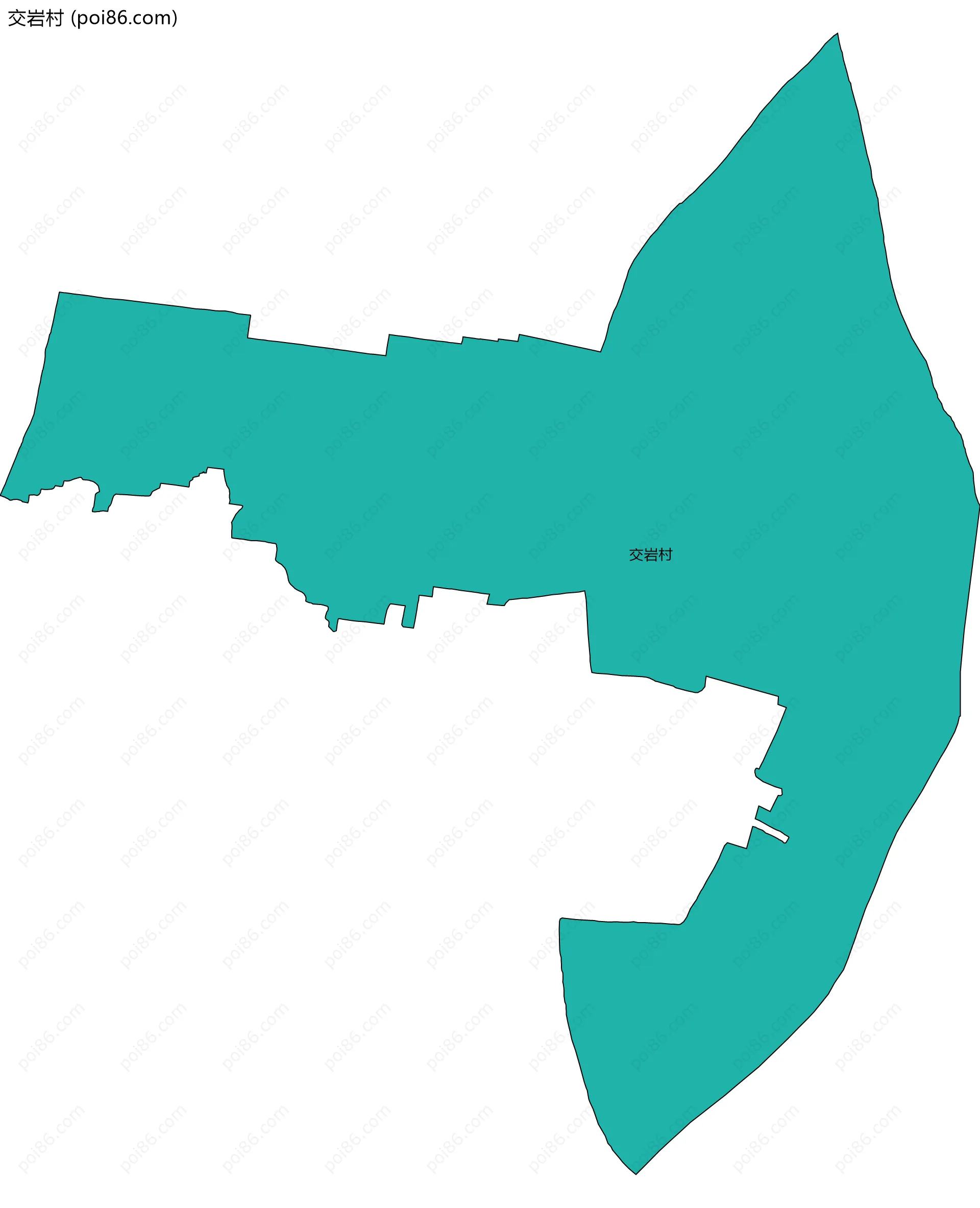 交岩村边界地图