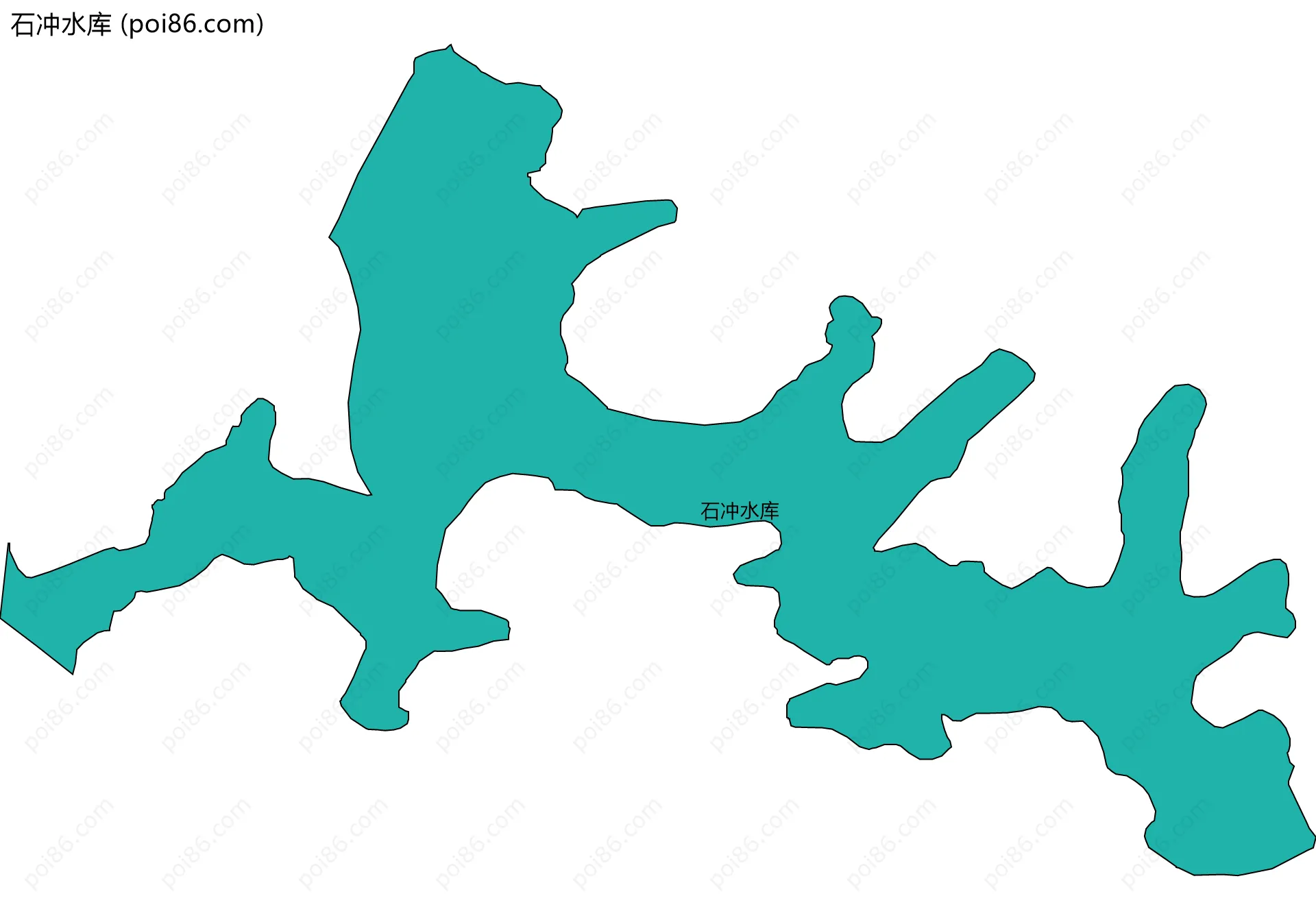 石冲水库边界地图