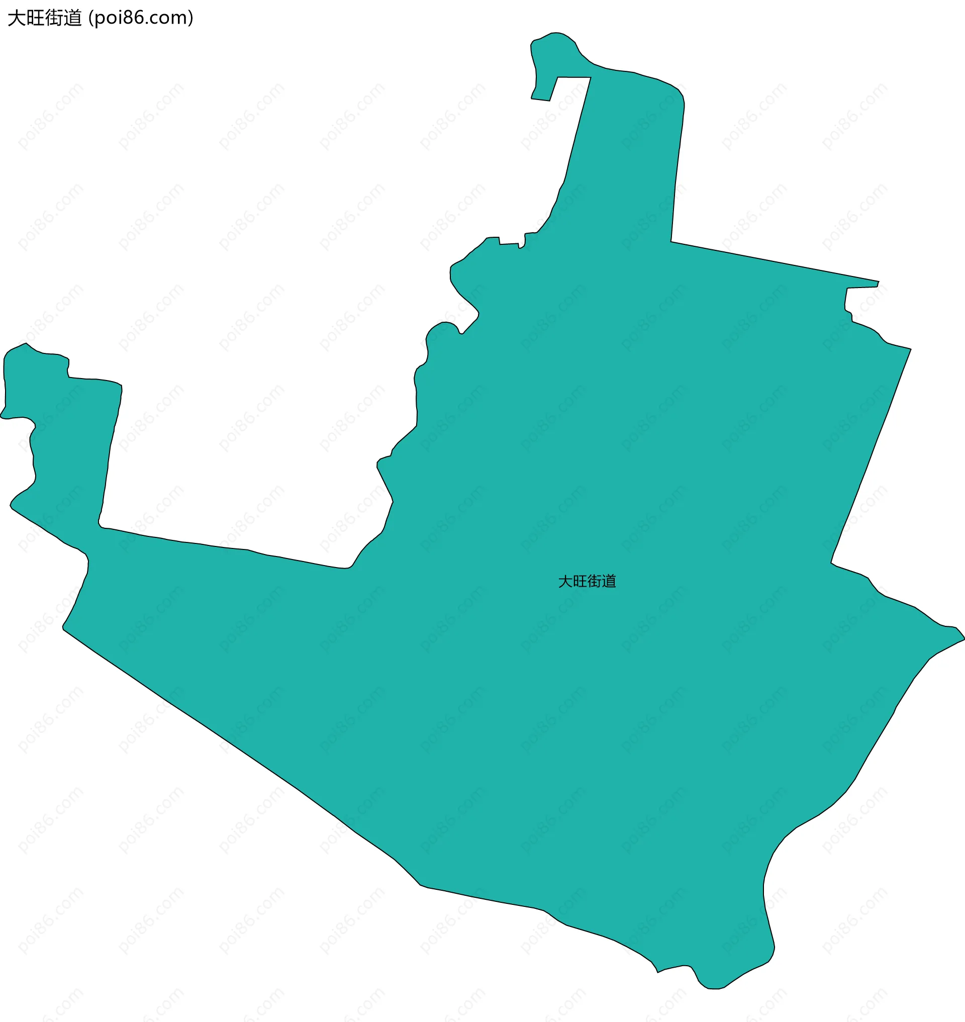 大旺街道边界地图