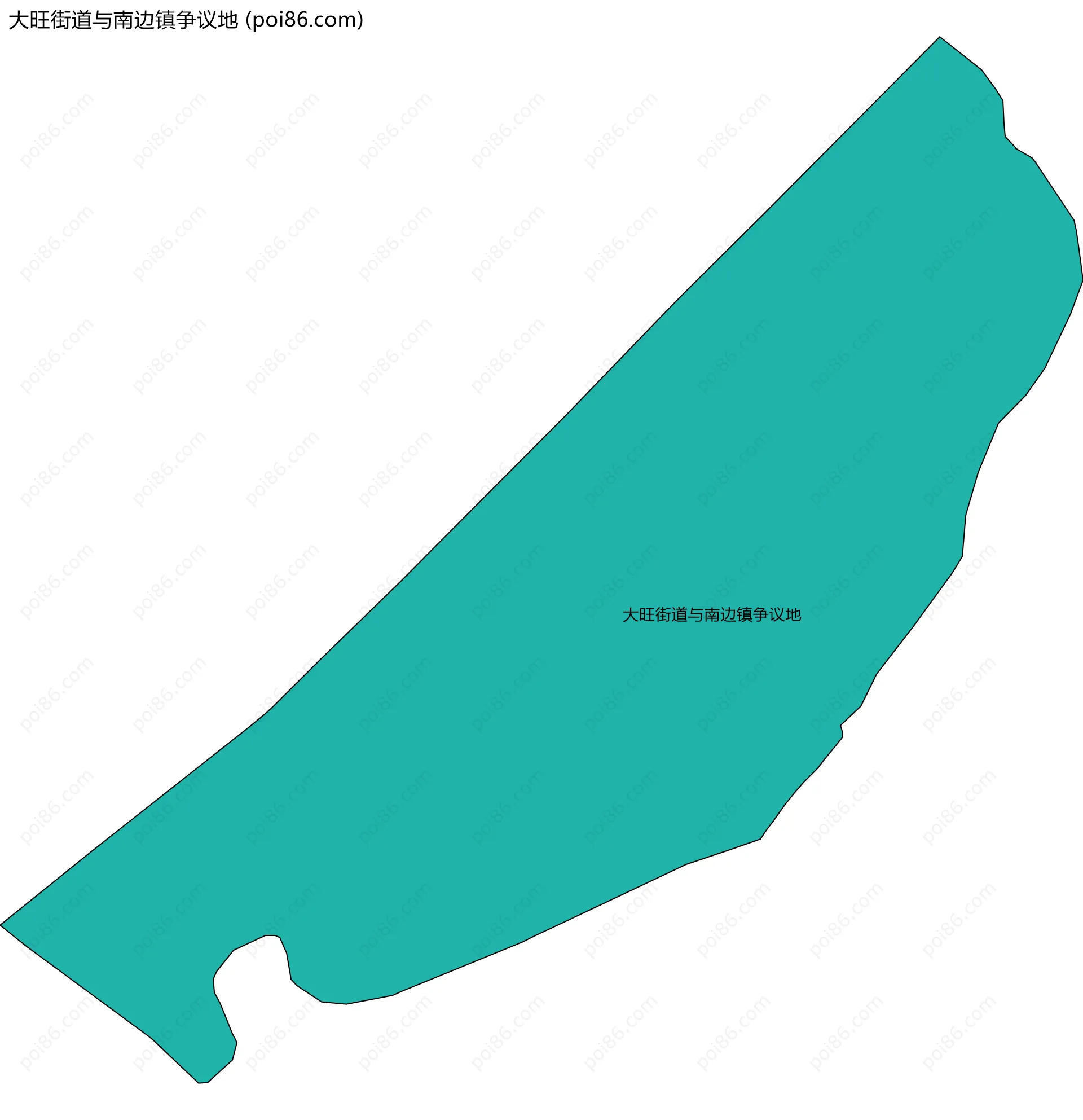 大旺街道与南边镇争议地边界地图