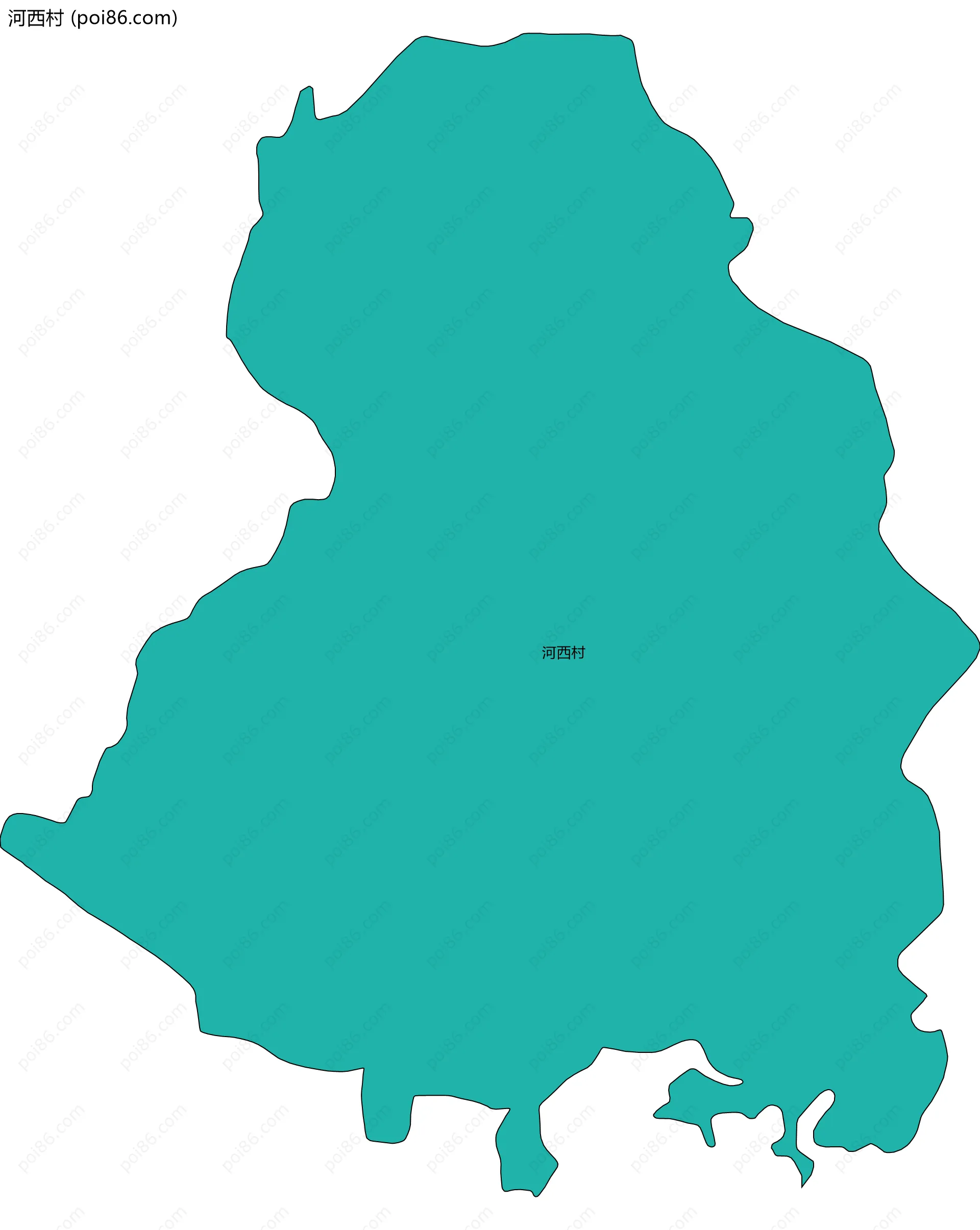 河西村边界地图