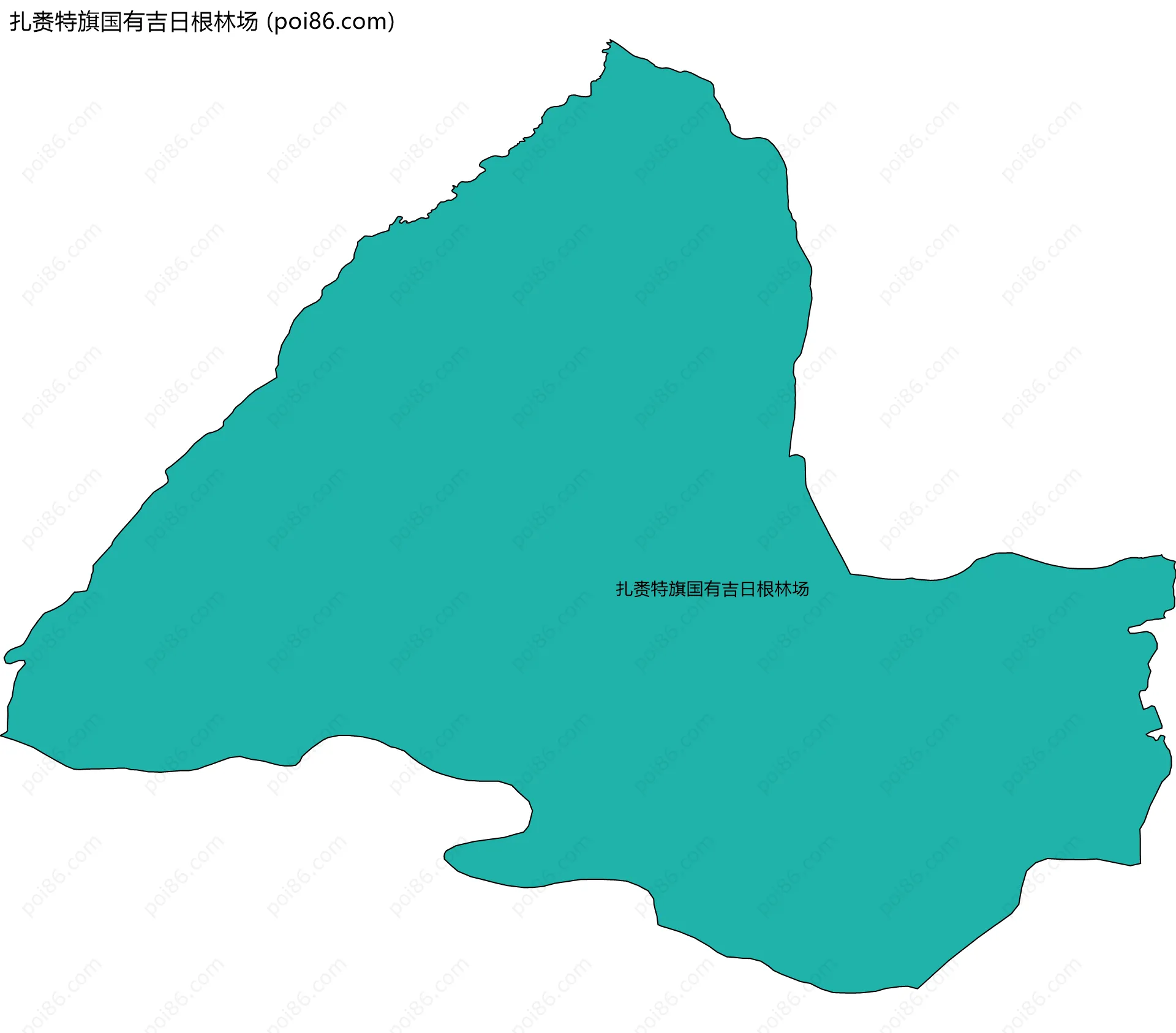 扎赉特旗国有吉日根林场边界地图