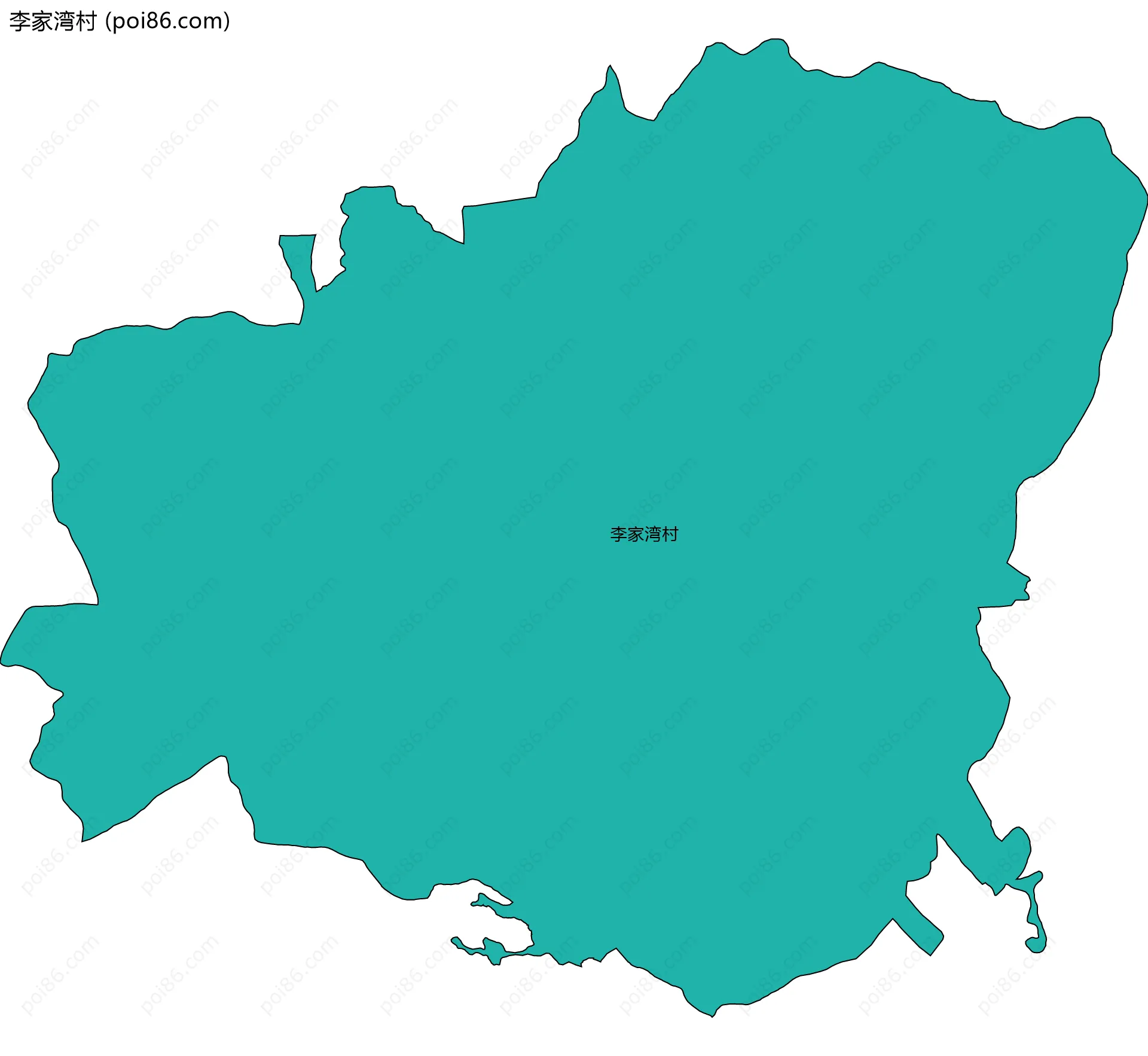李家湾村边界地图