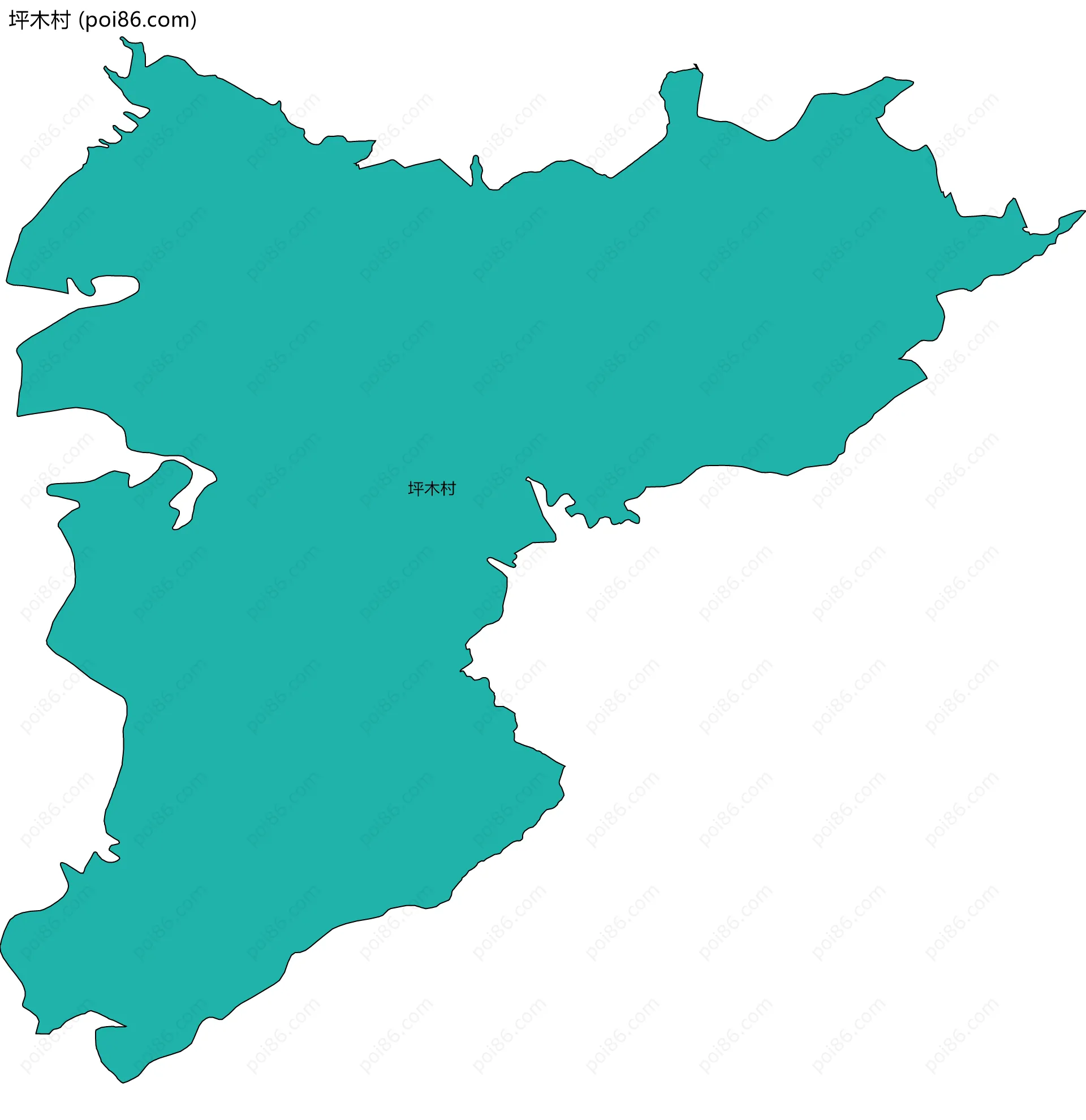 坪木村边界地图