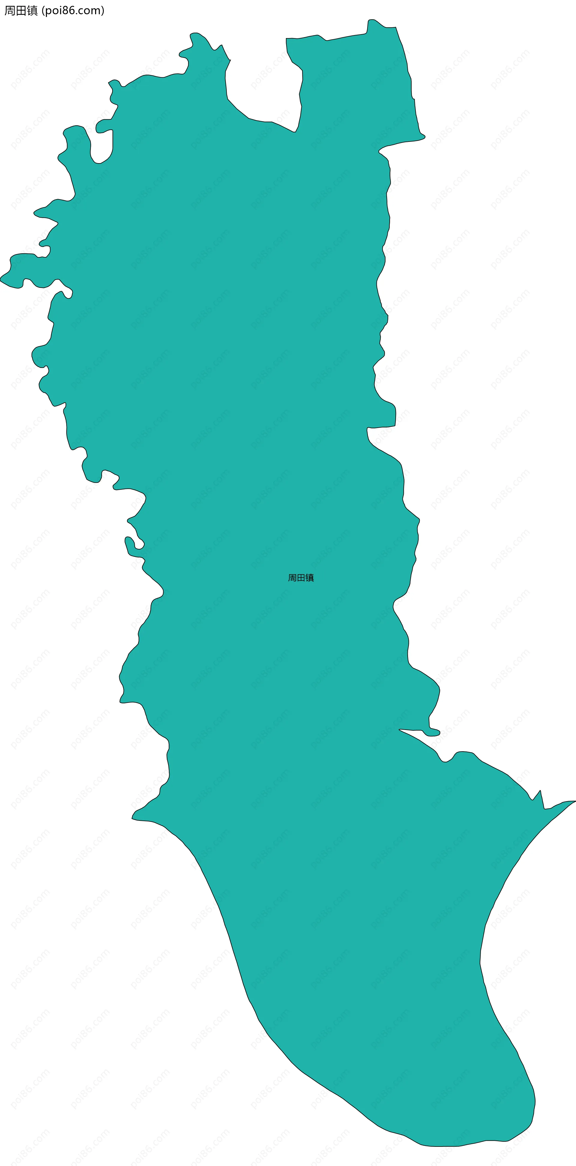 周田镇边界地图