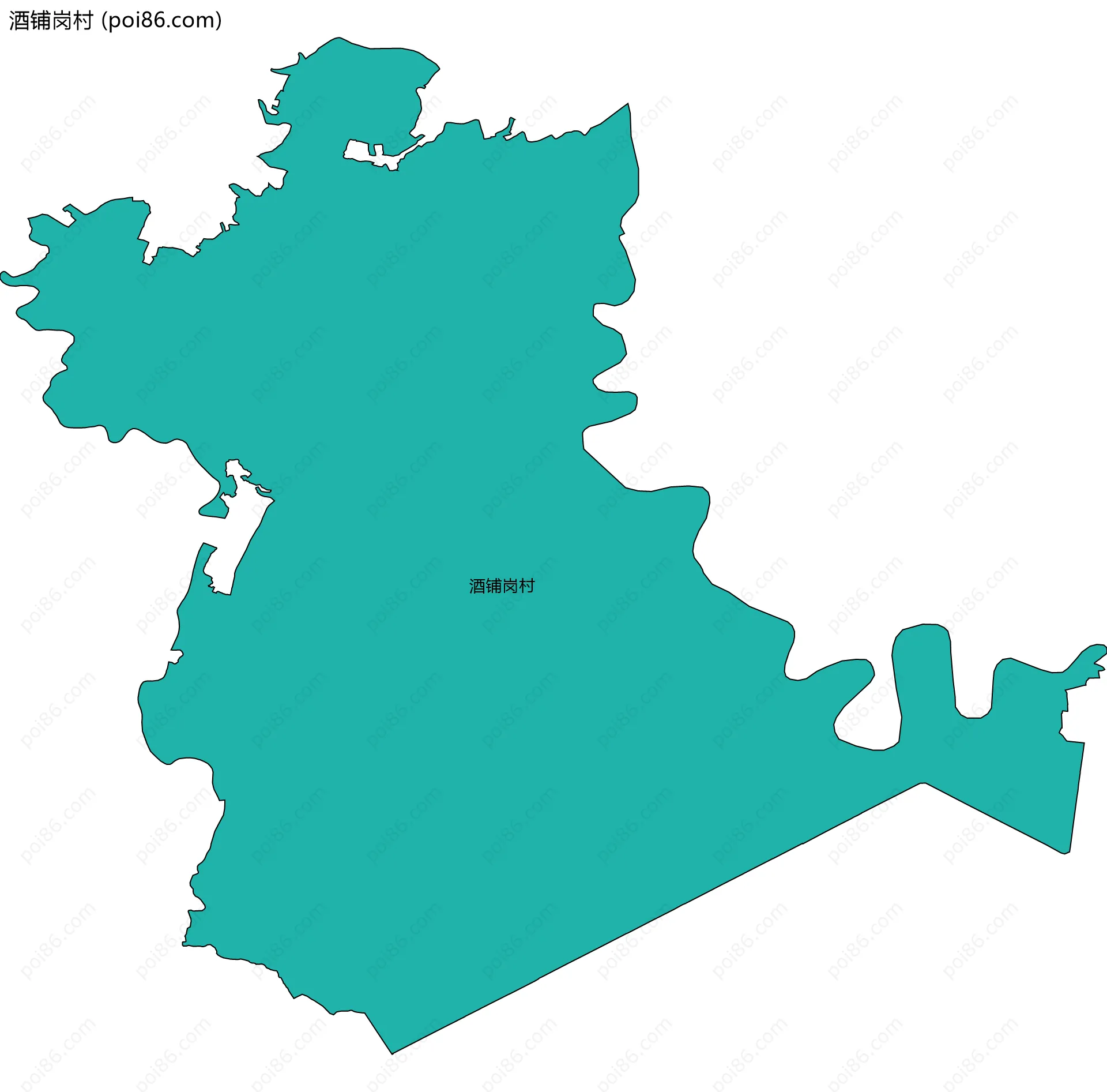 酒铺岗村边界地图