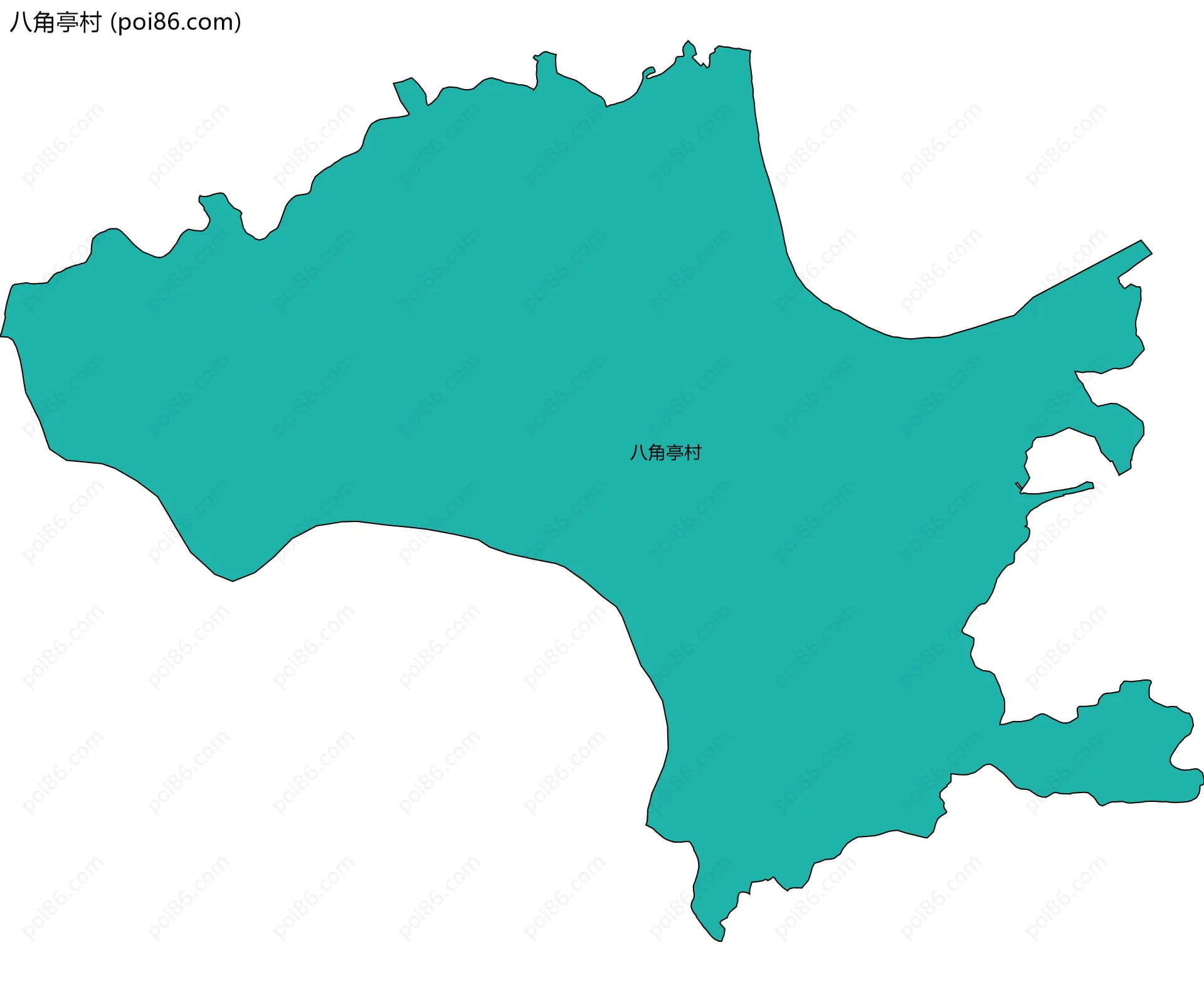 八角亭村边界地图