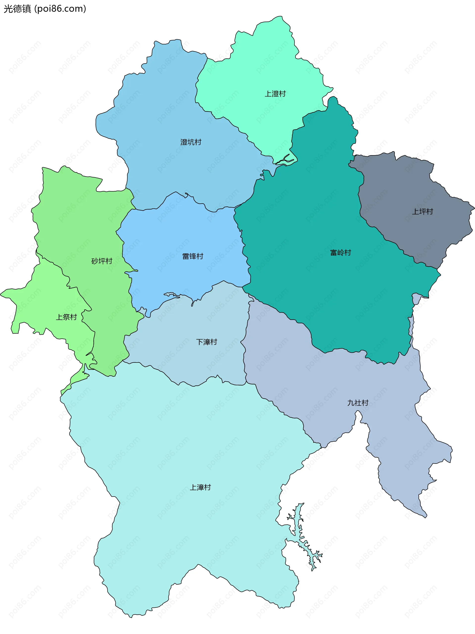 光德镇边界地图(五级行政区划)