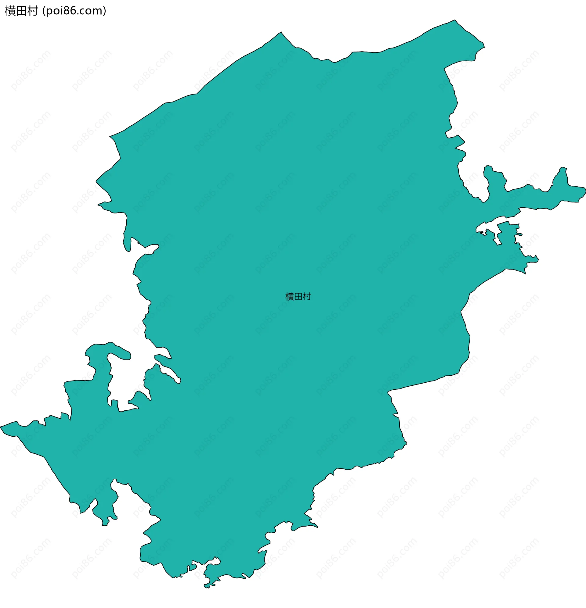 横田村边界地图