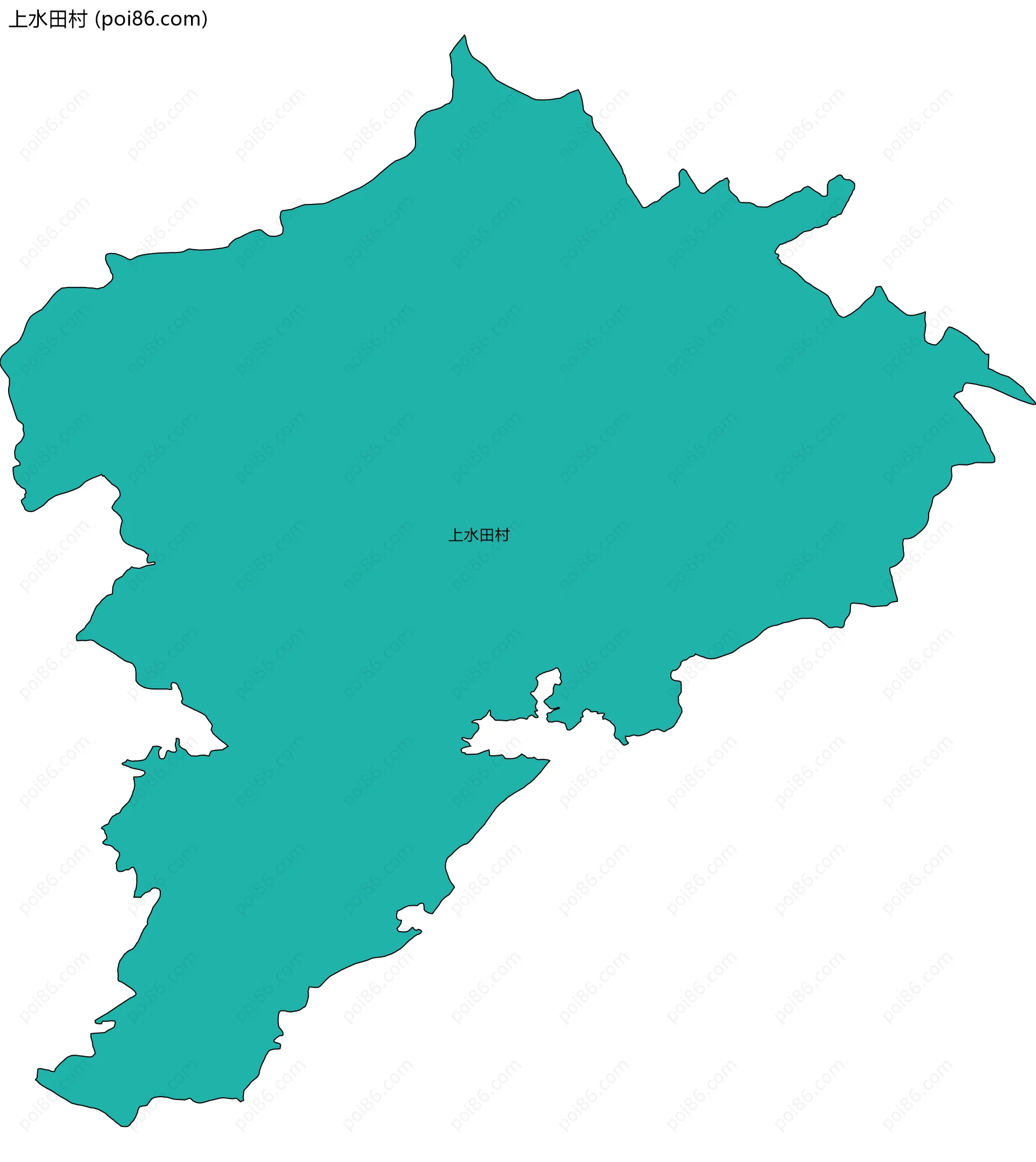 上水田村边界地图