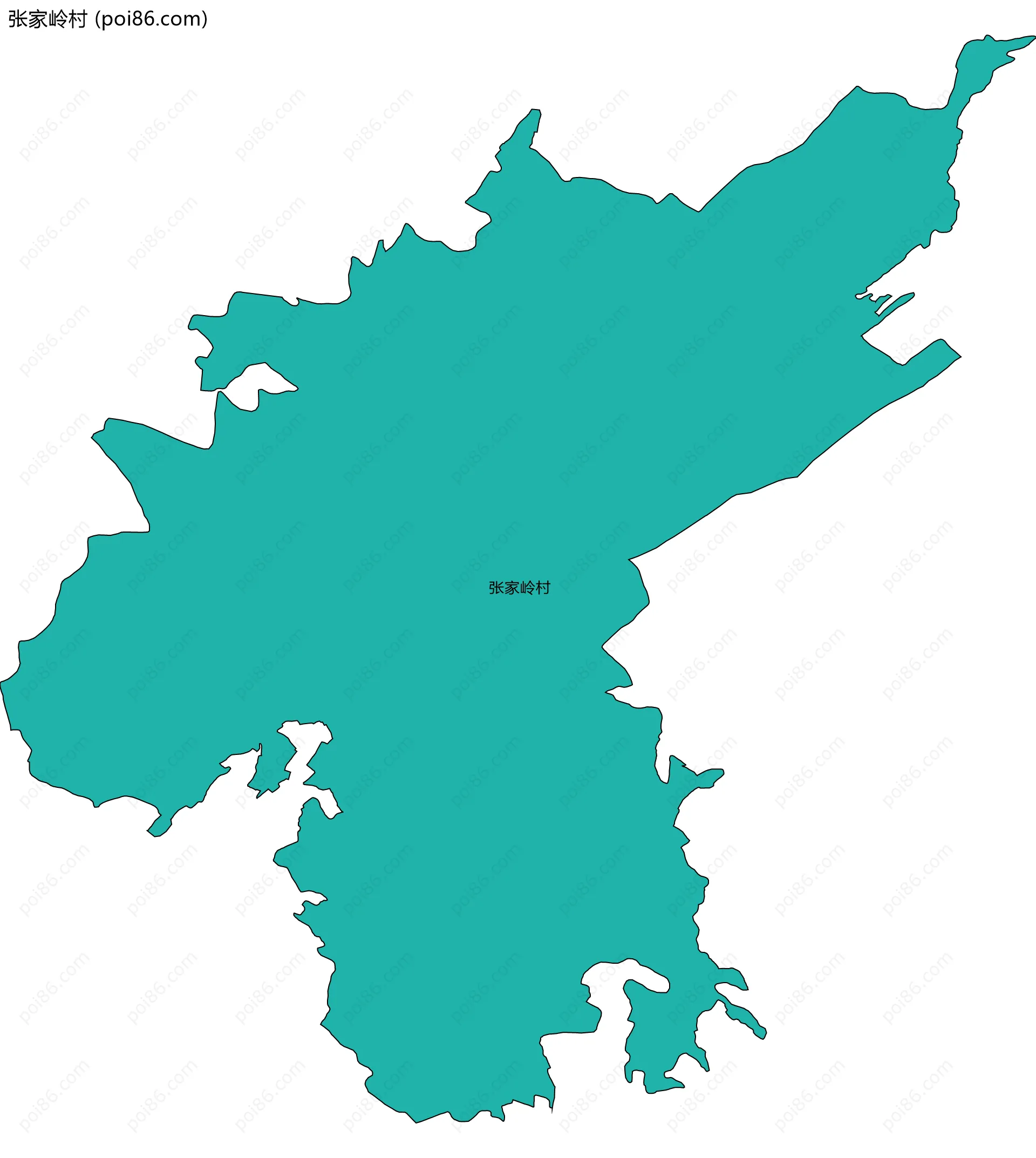 张家岭村边界地图