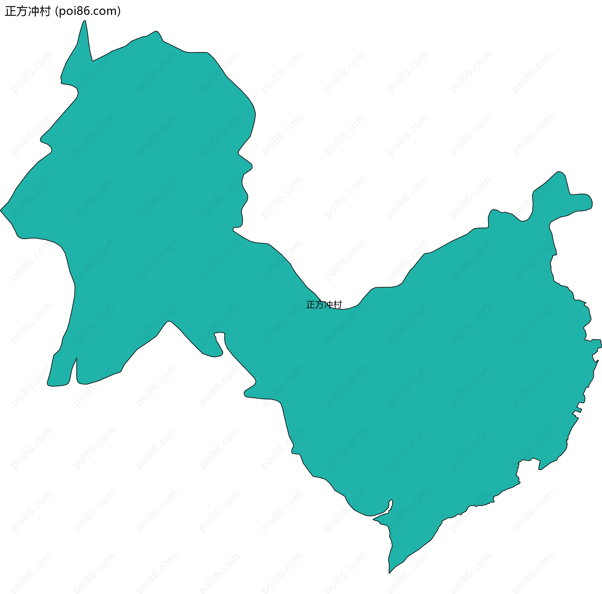 正方冲村边界地图