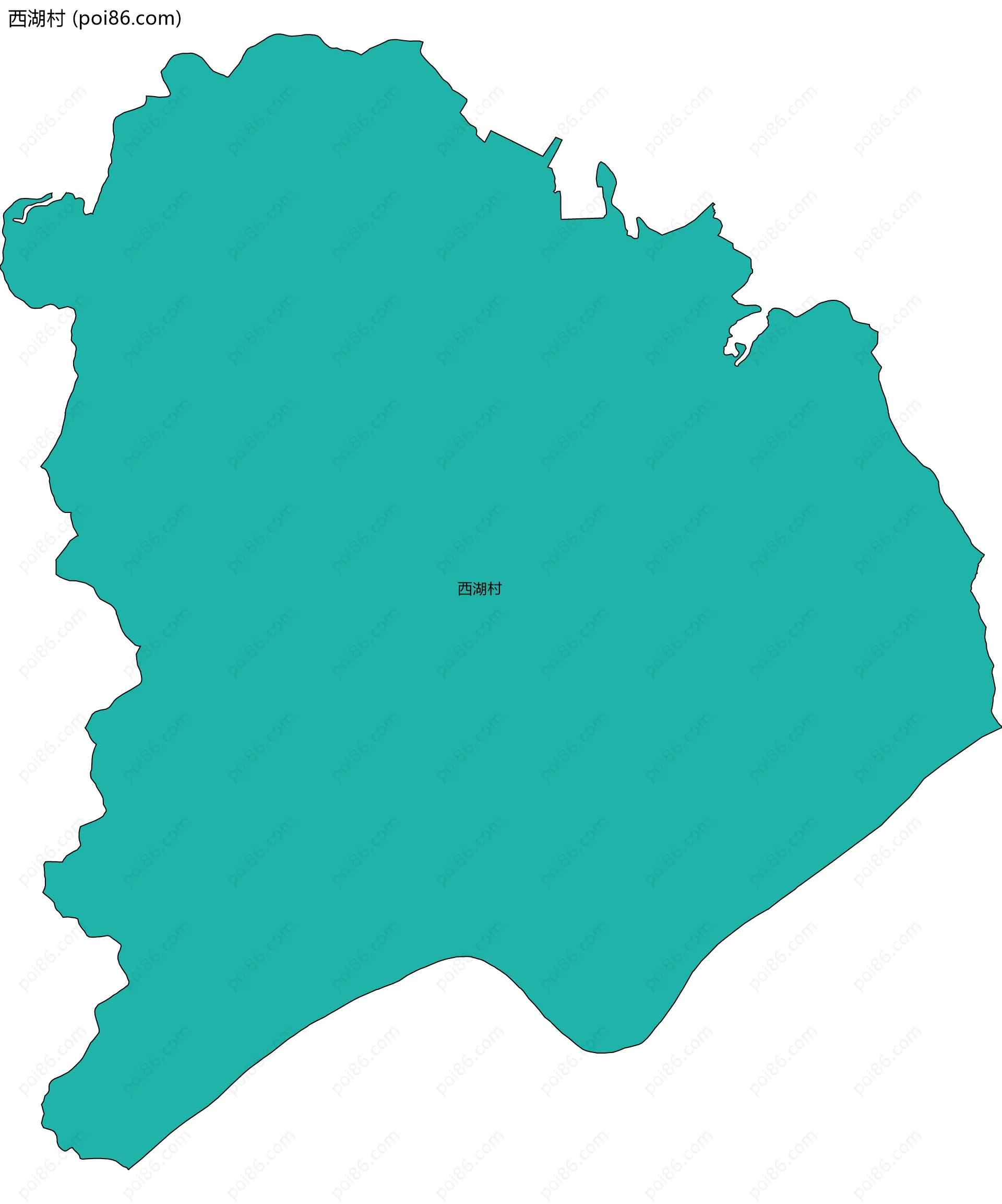 西湖村边界地图