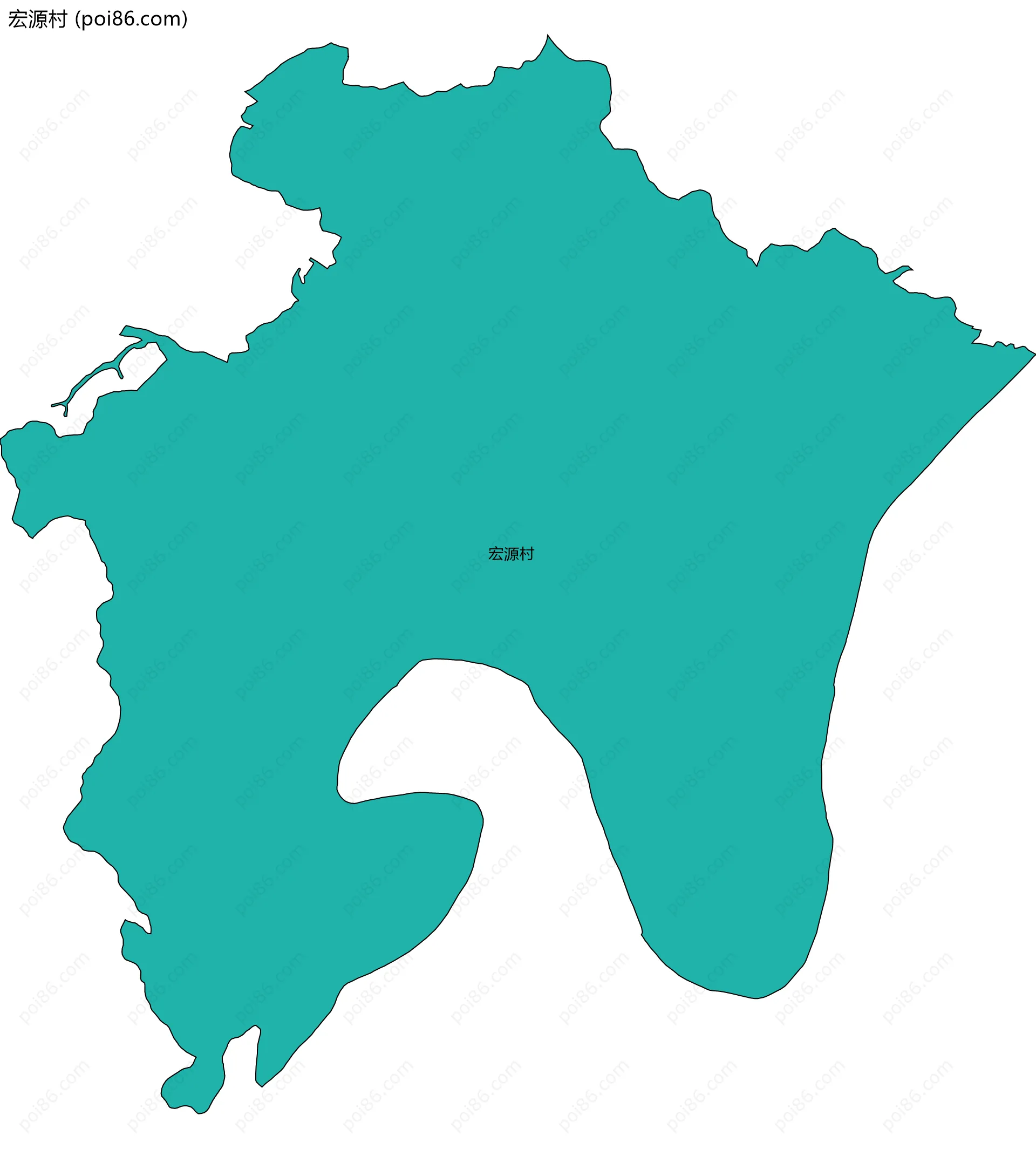 宏源村边界地图