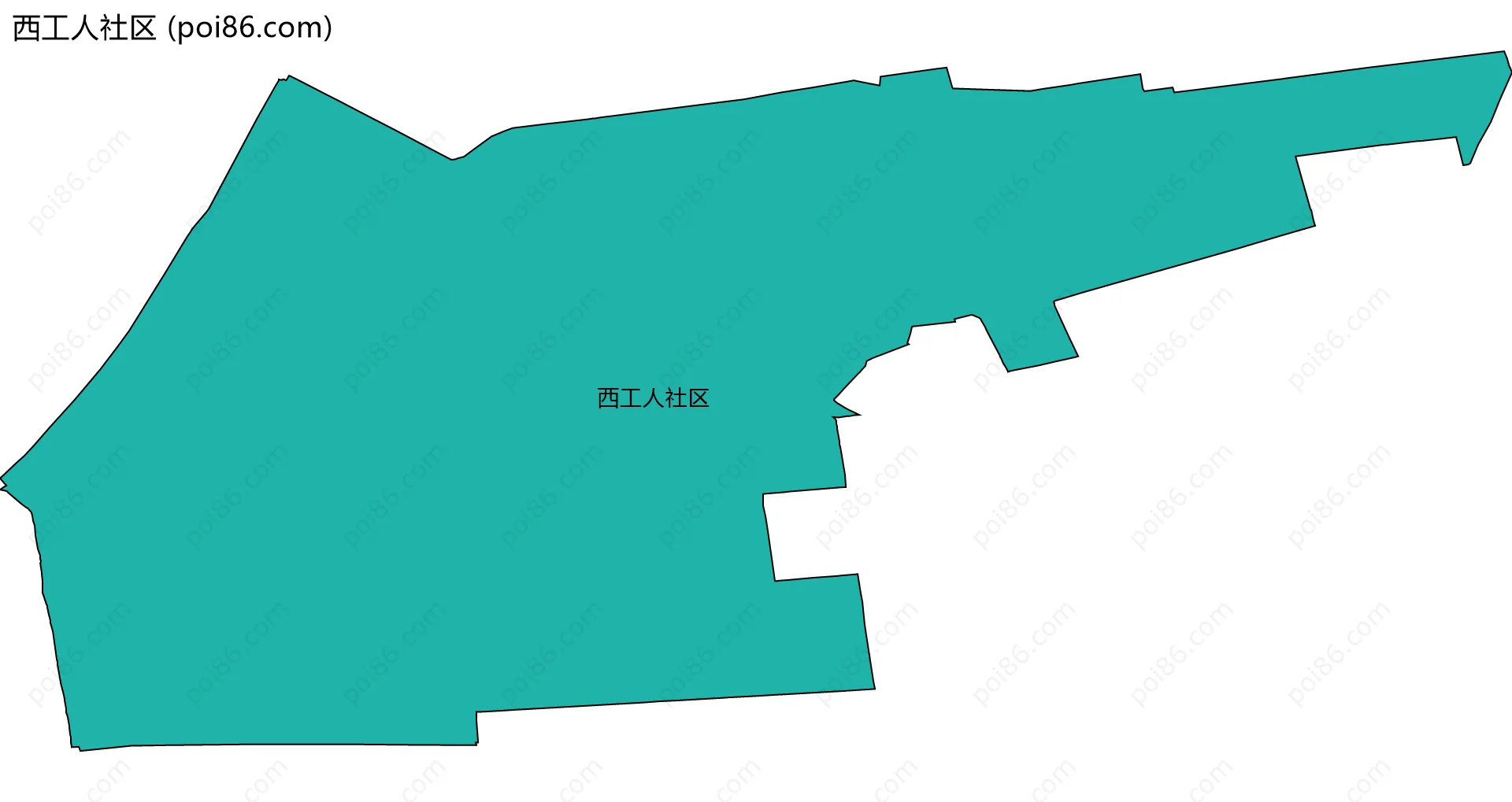 西工人社区边界地图