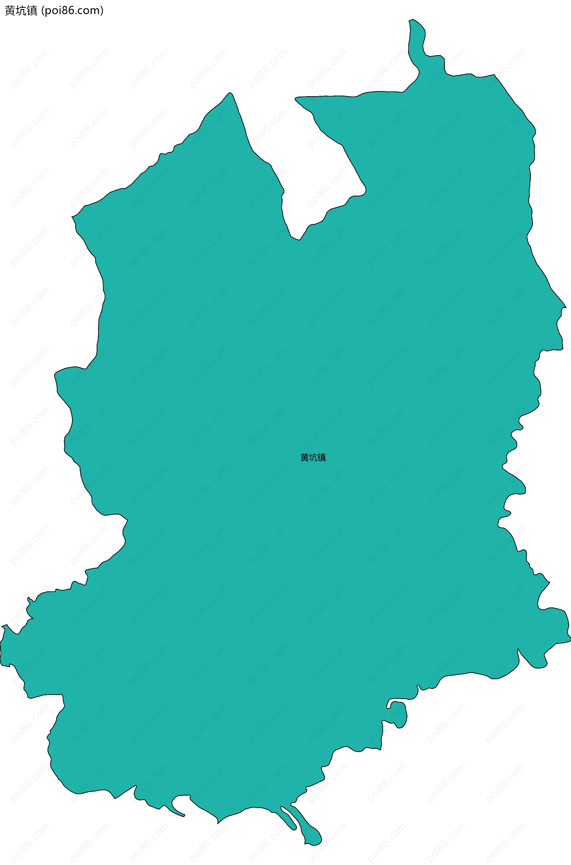 黄坑镇边界地图(五级行政区划)