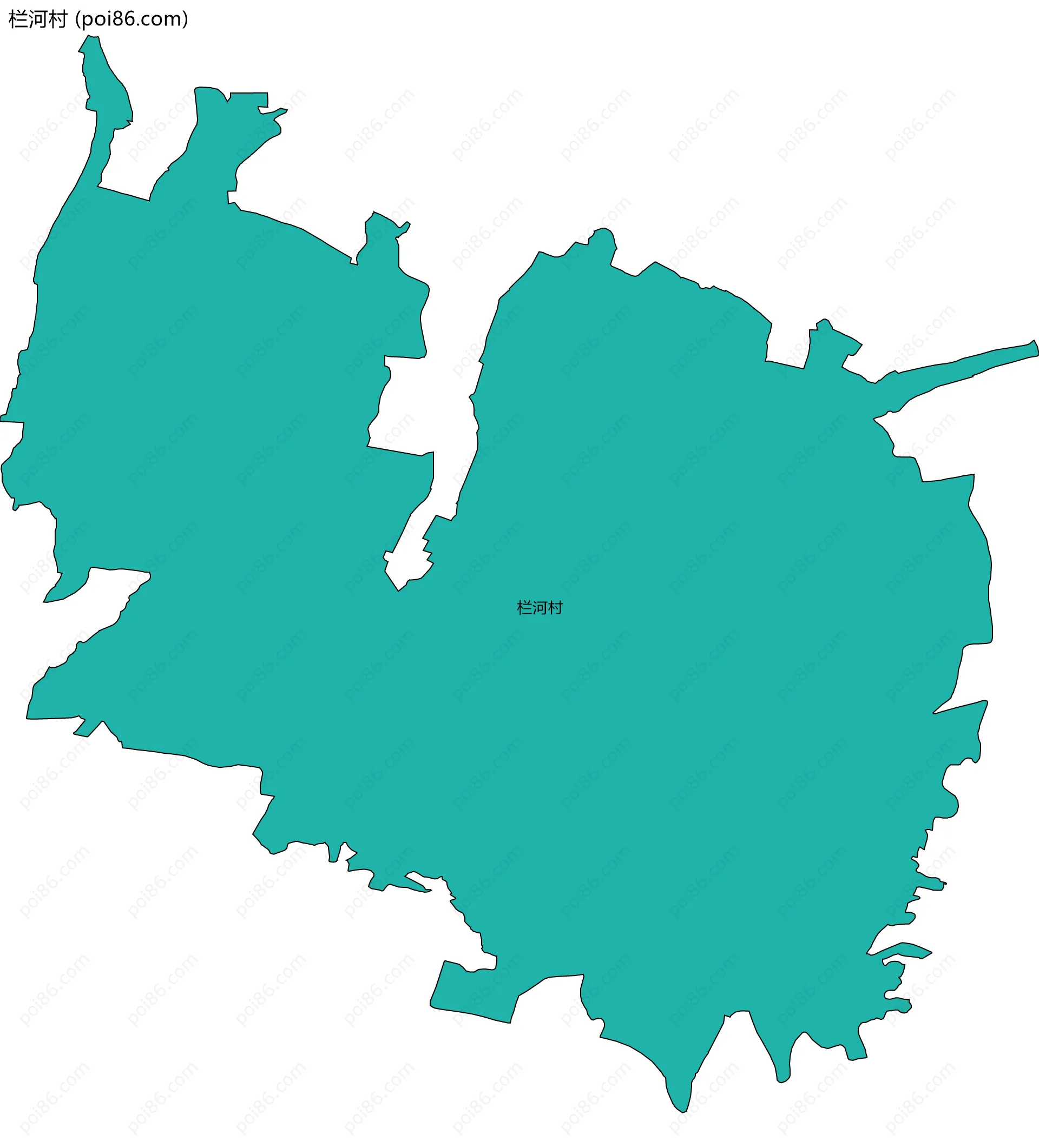 栏河村边界地图