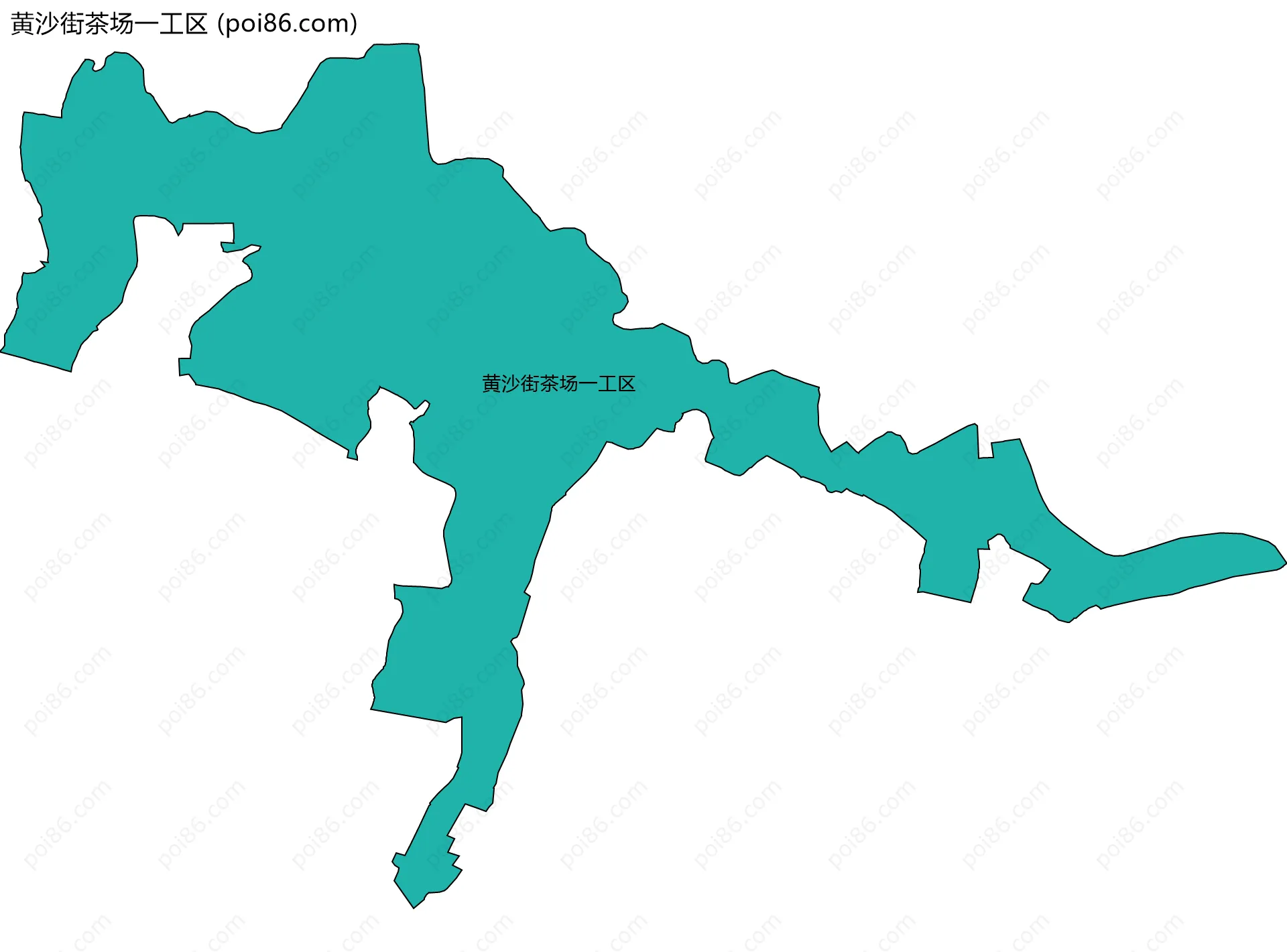 黄沙街茶场一工区边界地图