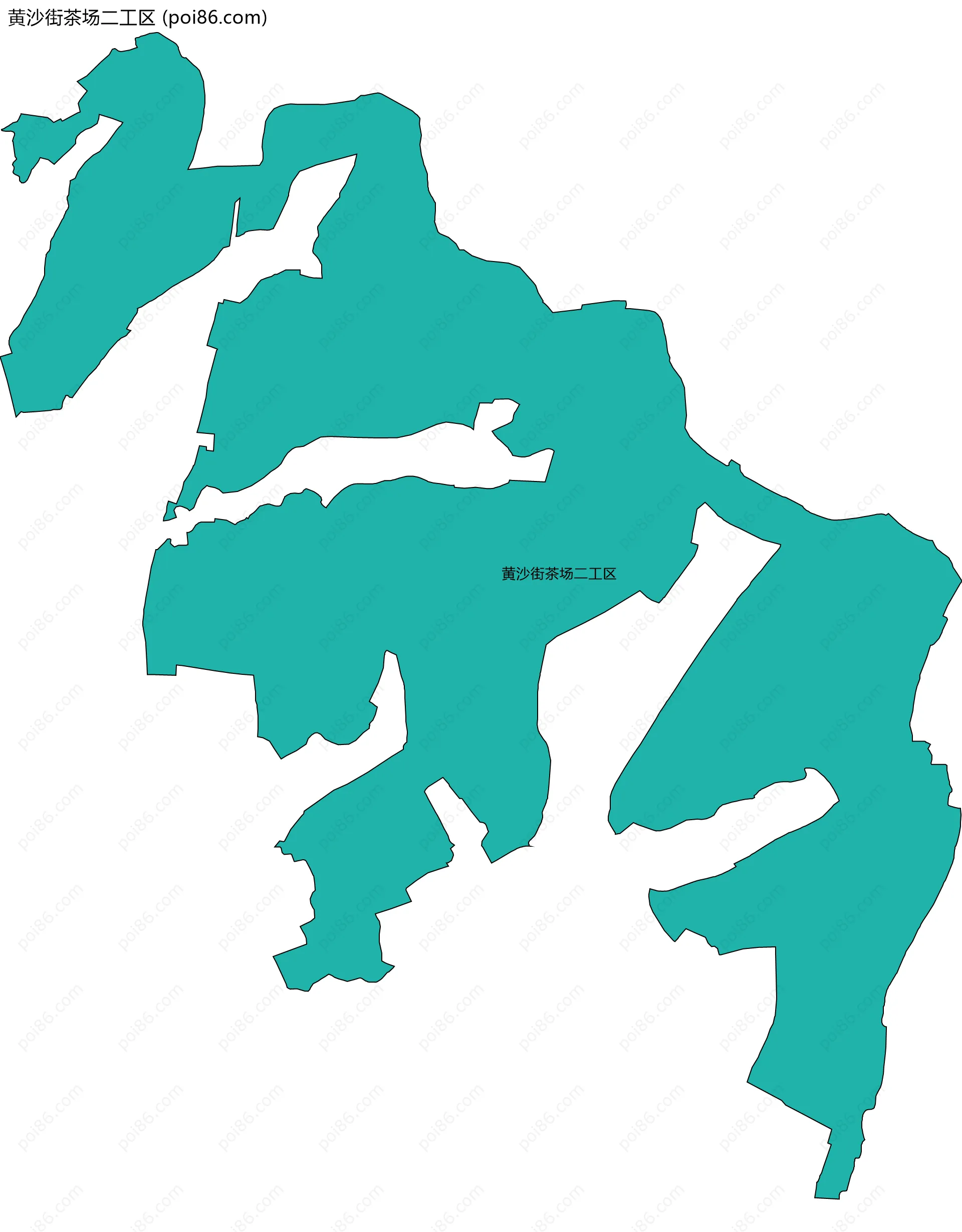 黄沙街茶场二工区边界地图