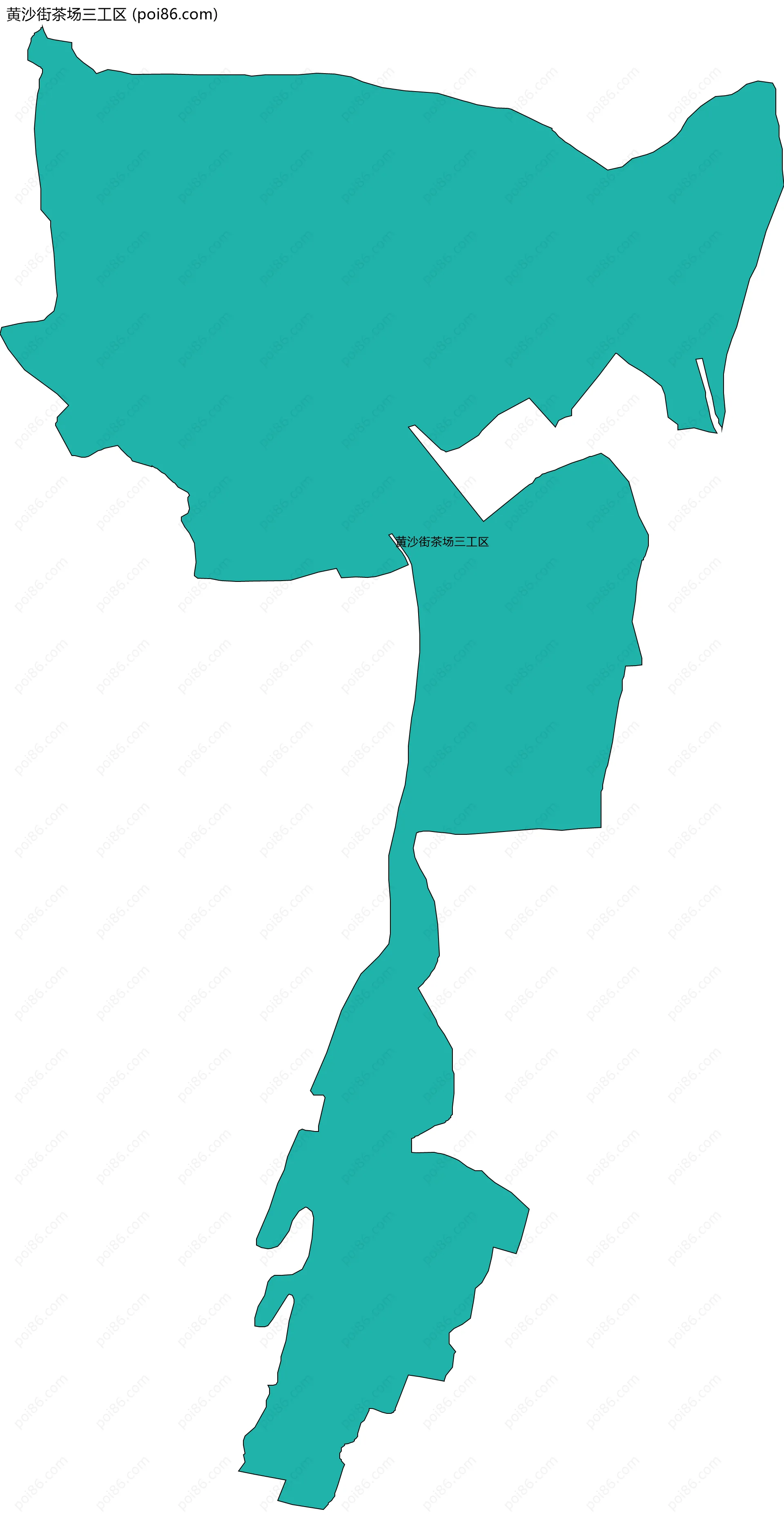 黄沙街茶场三工区边界地图