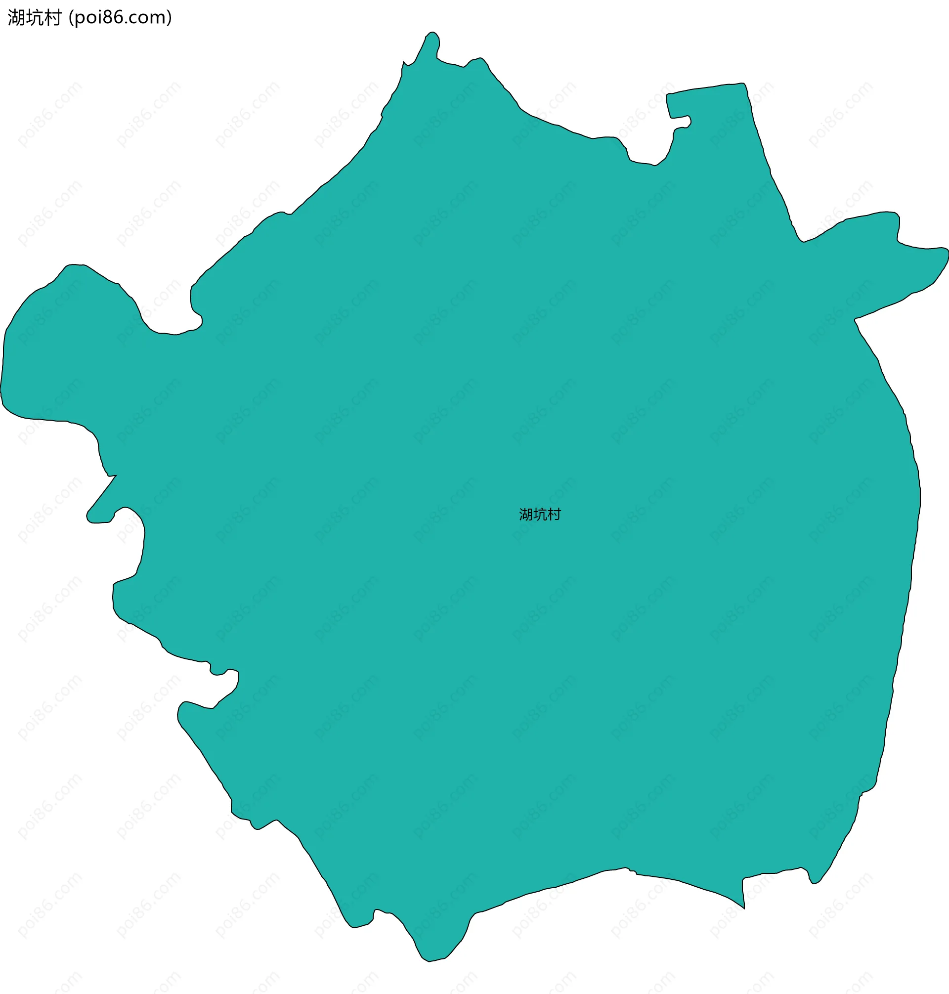 湖坑村边界地图