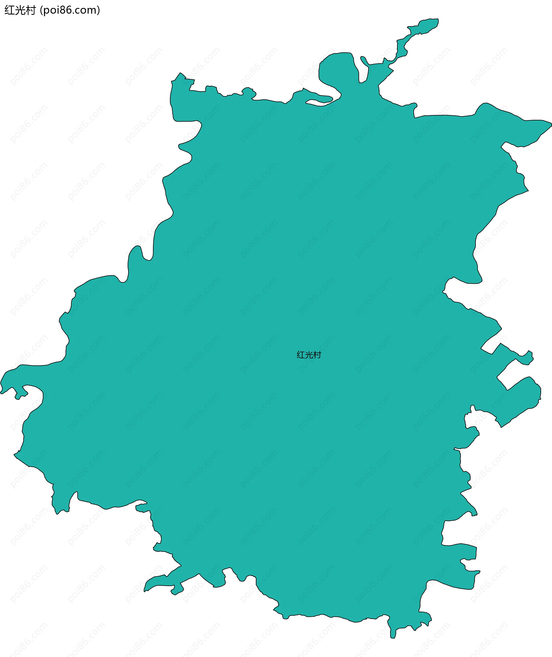 红光村边界地图
