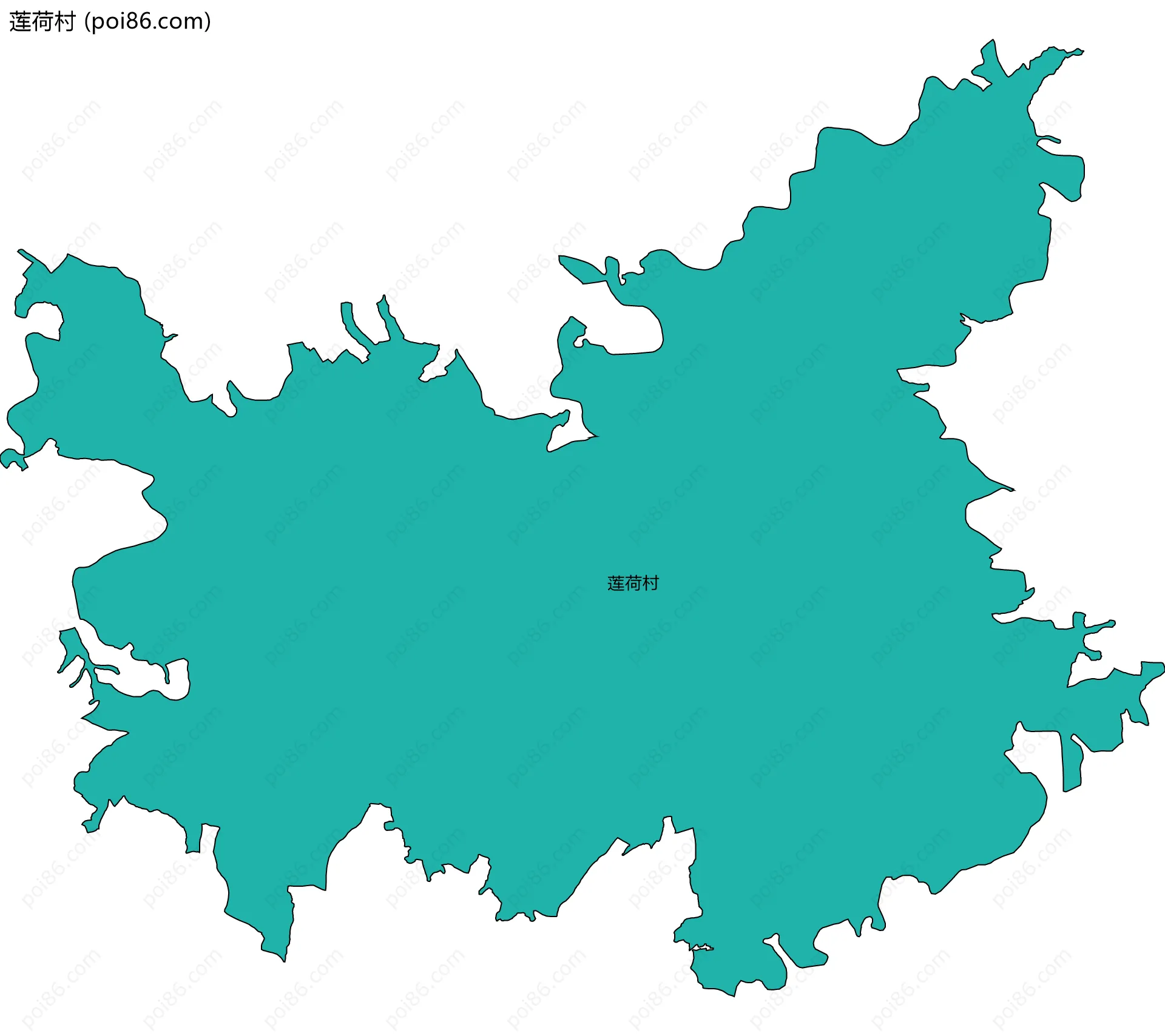 莲荷村边界地图