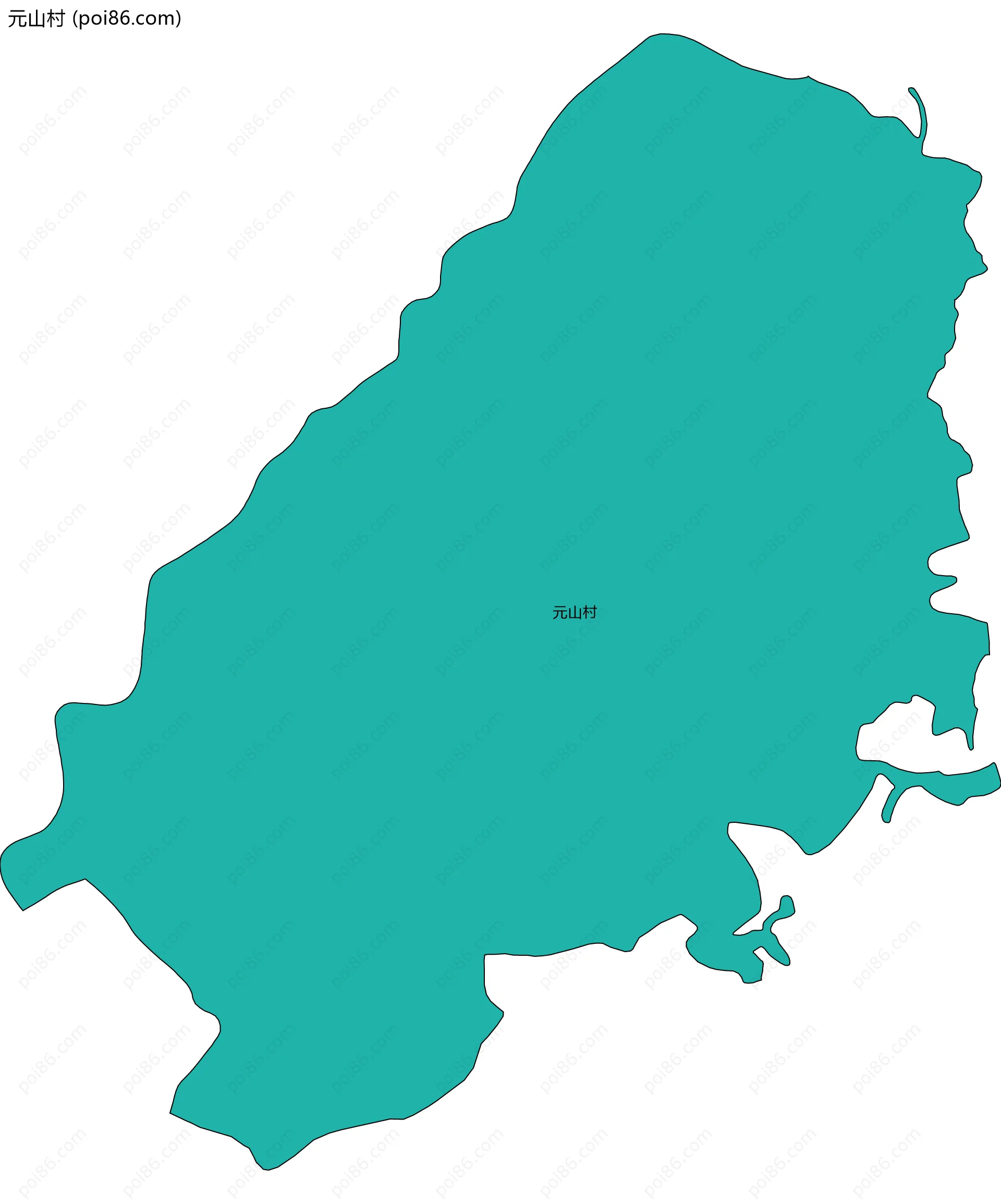 元山村边界地图