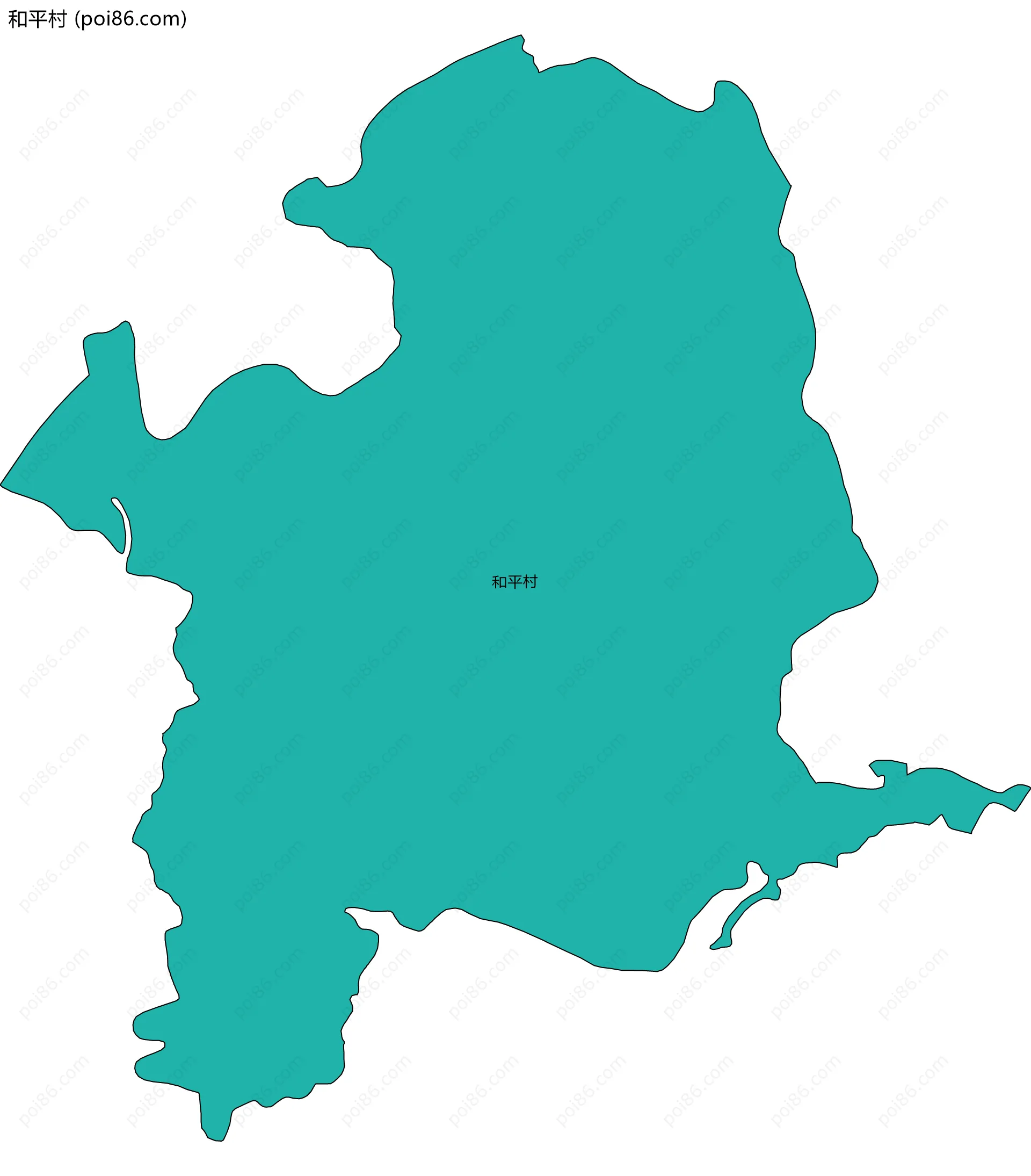 和平村边界地图