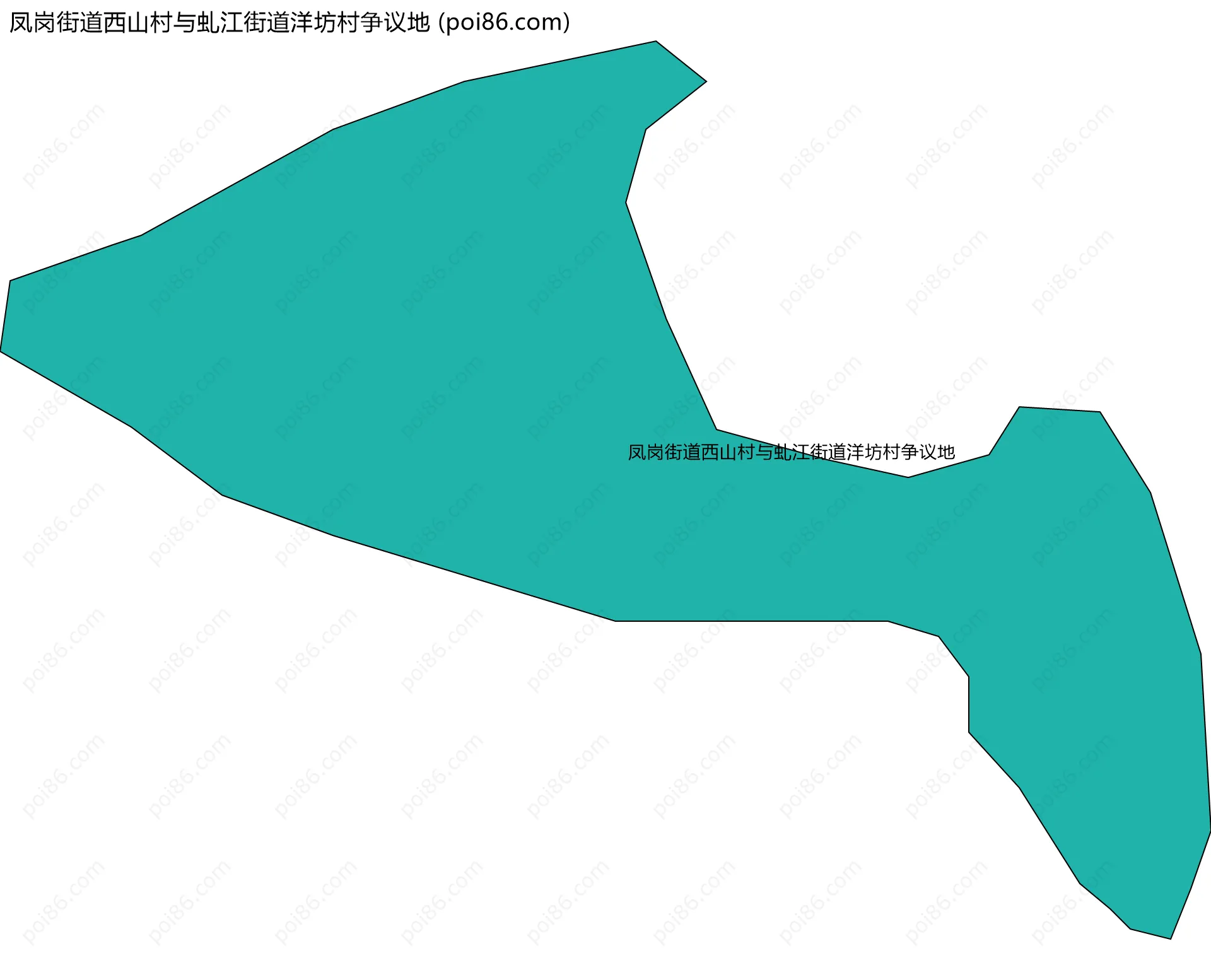 凤岗街道西山村与虬江街道洋坊村争议地边界地图