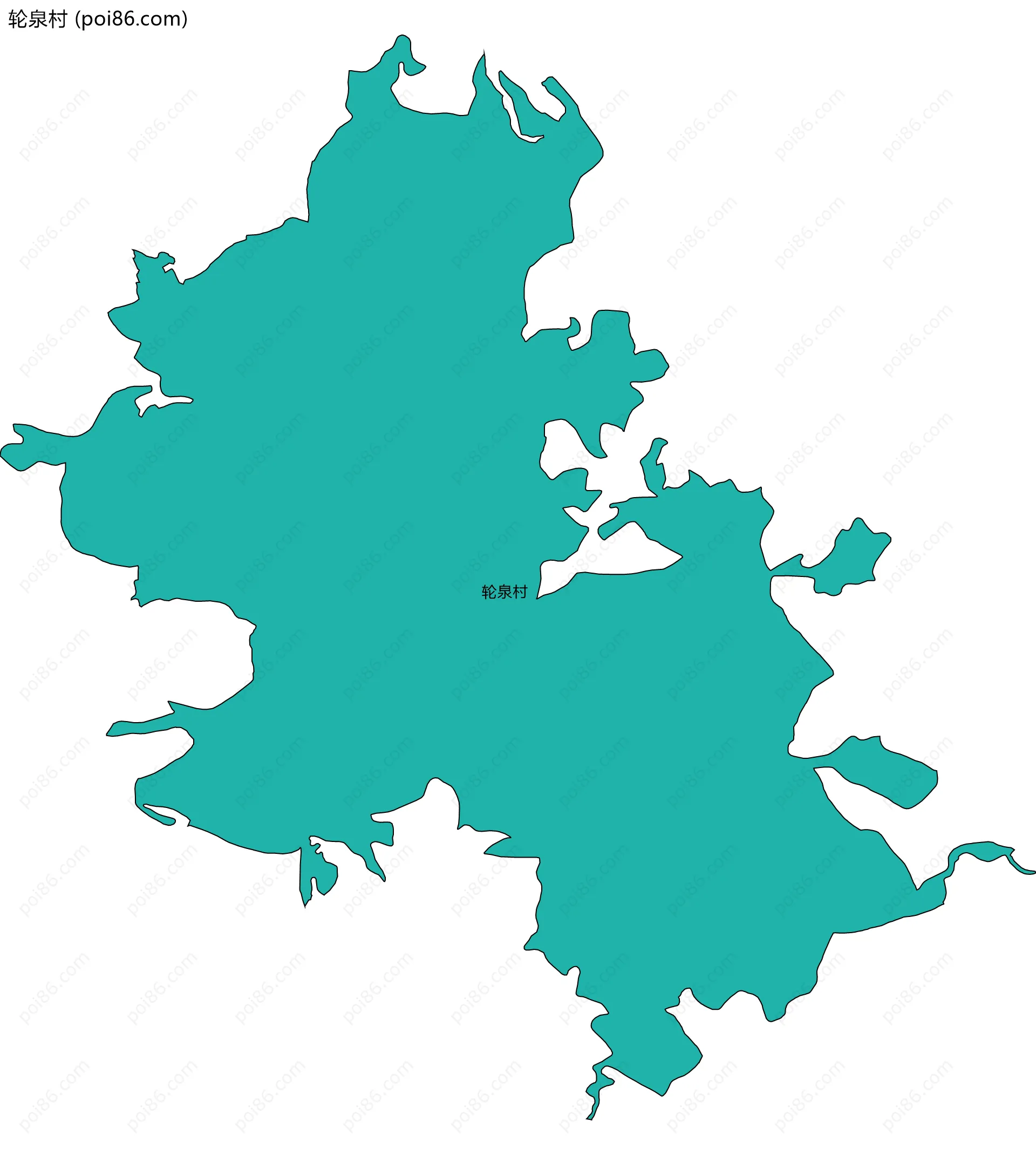 轮泉村边界地图