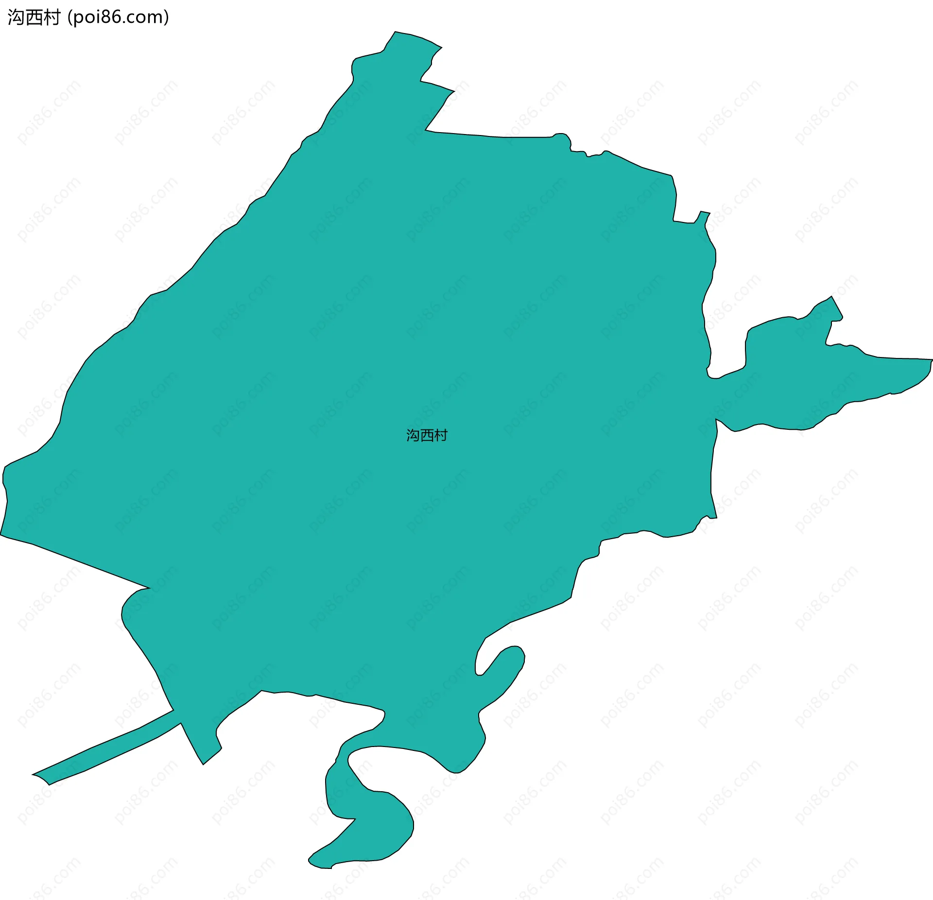 沟西村边界地图
