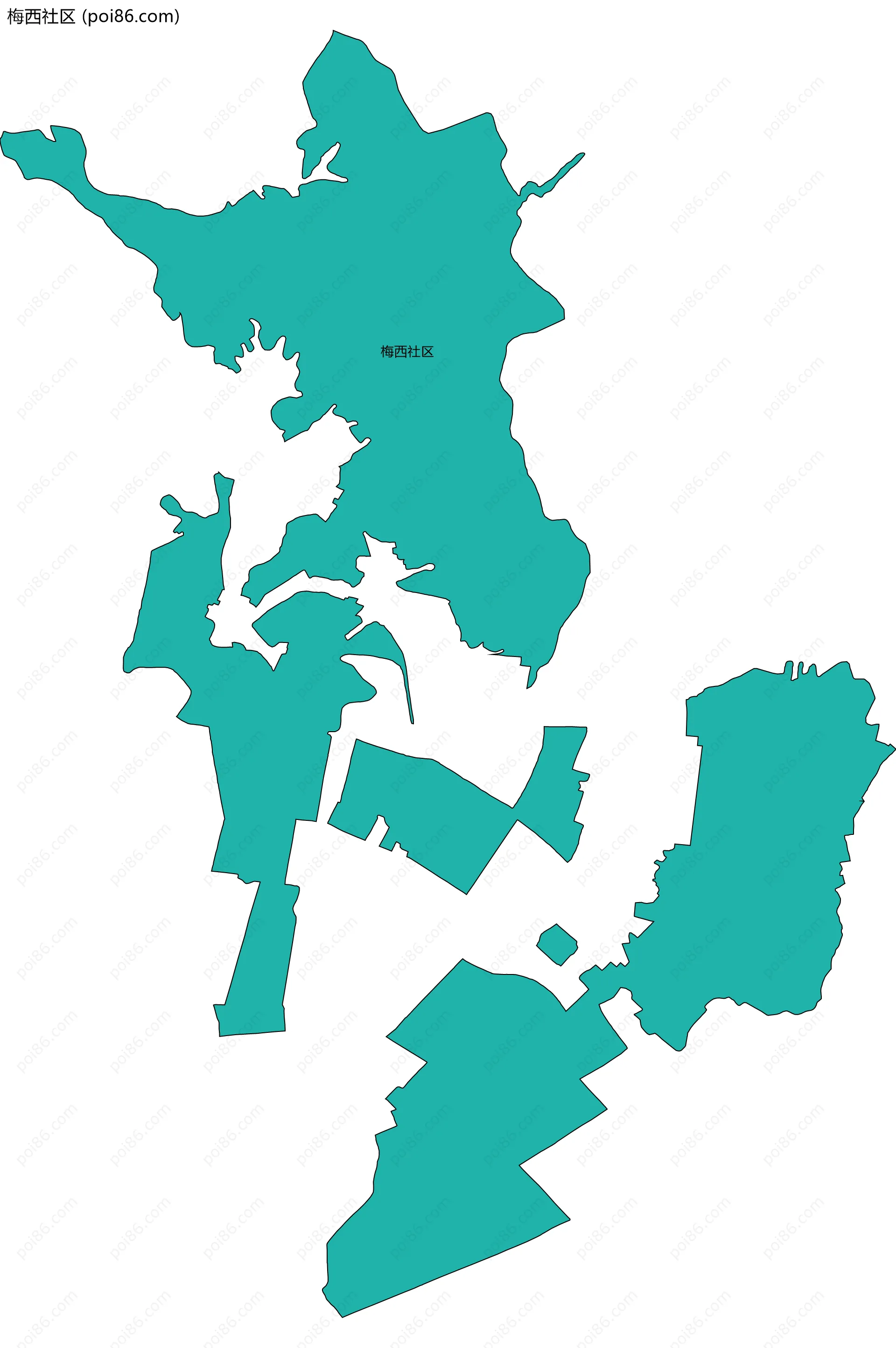 梅西社区边界地图