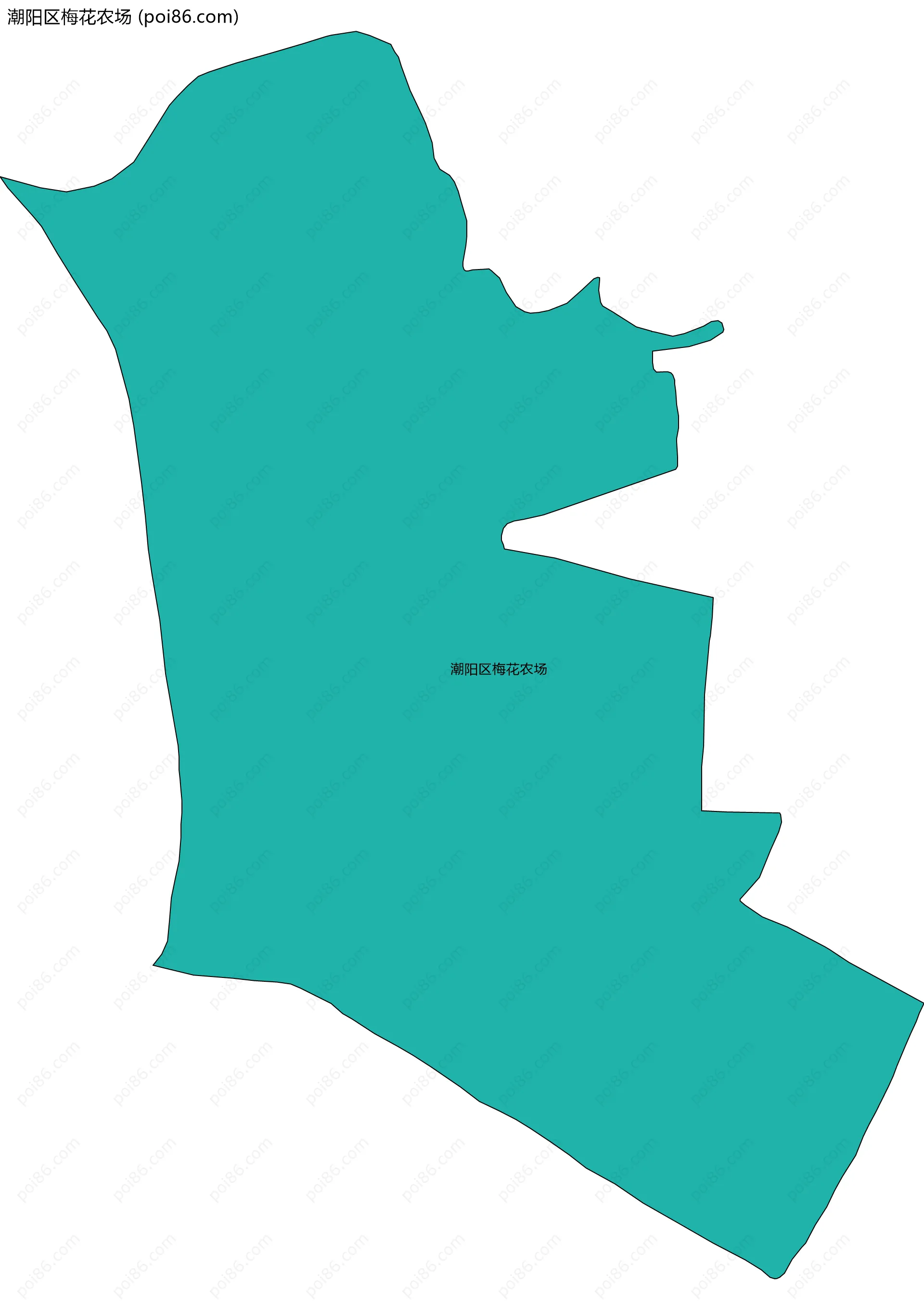 潮阳区梅花农场边界地图