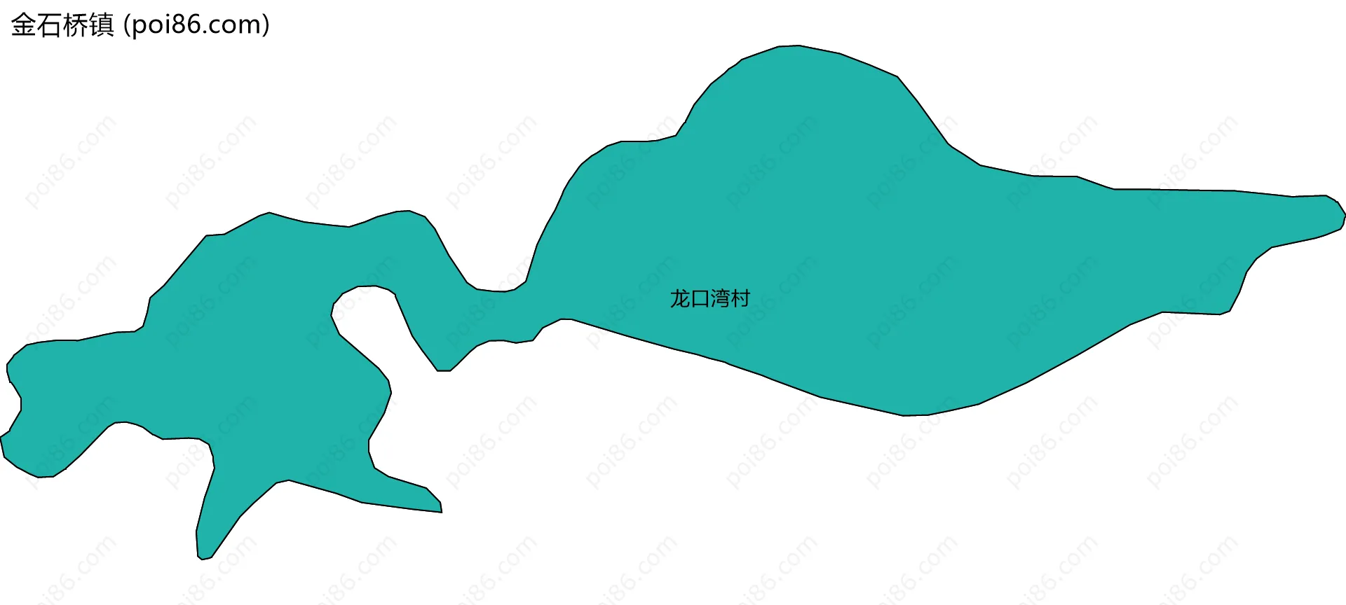 金石桥镇边界地图(五级行政区划)