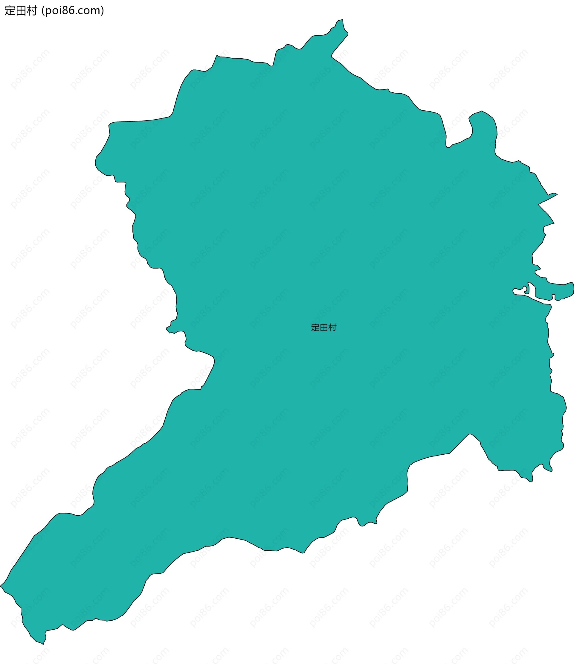 定田村边界地图