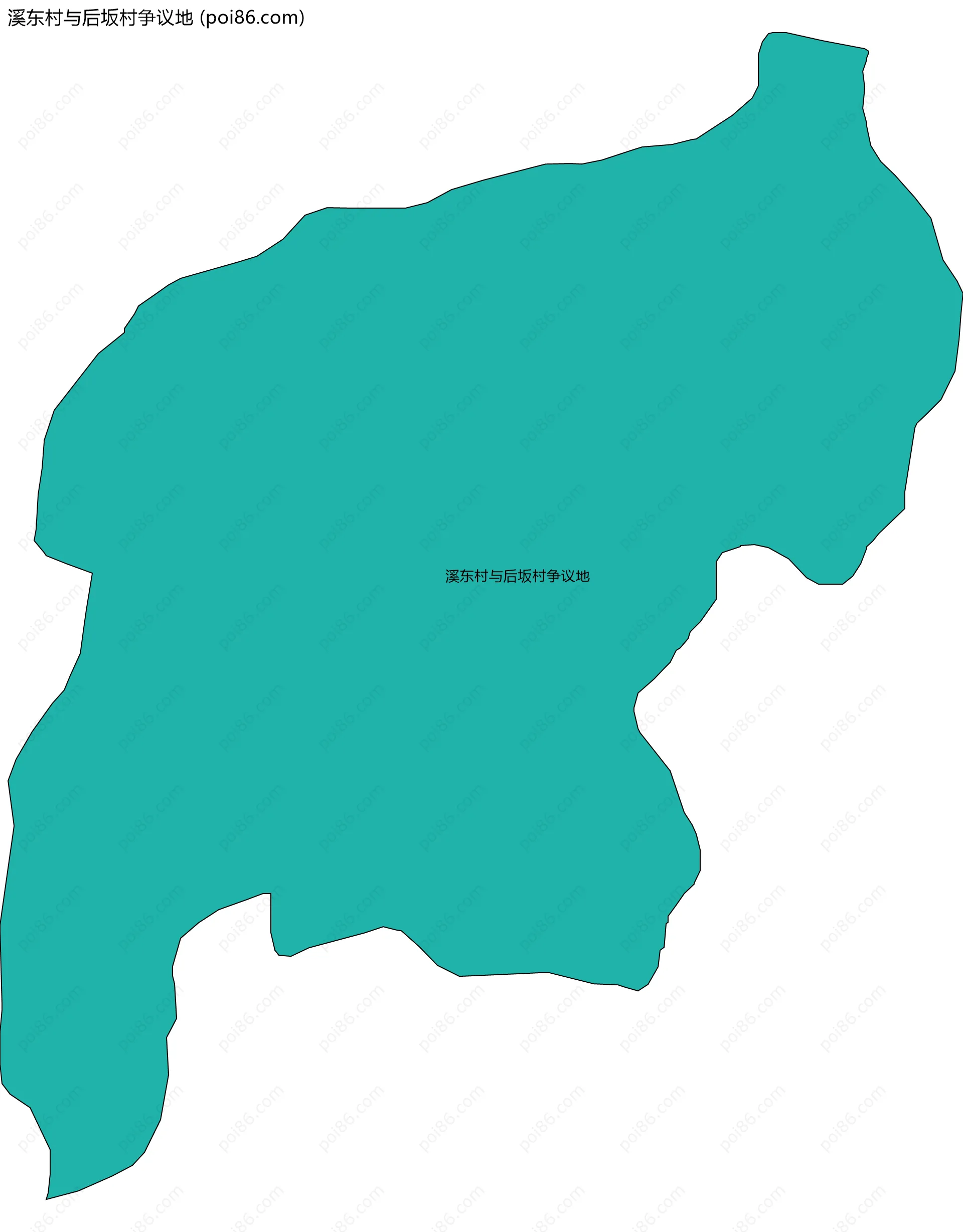 溪东村与后坂村争议地边界地图