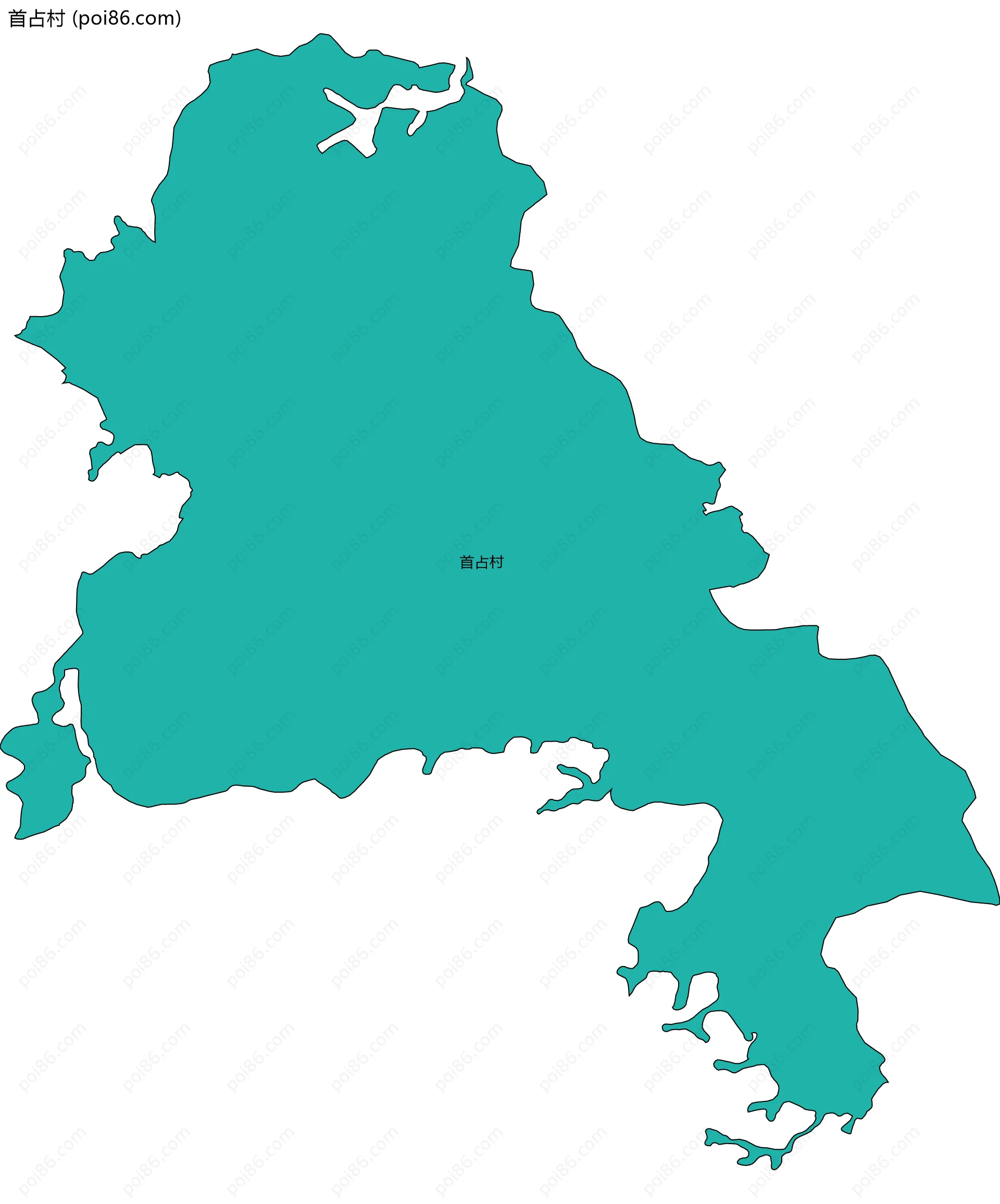 首占村边界地图