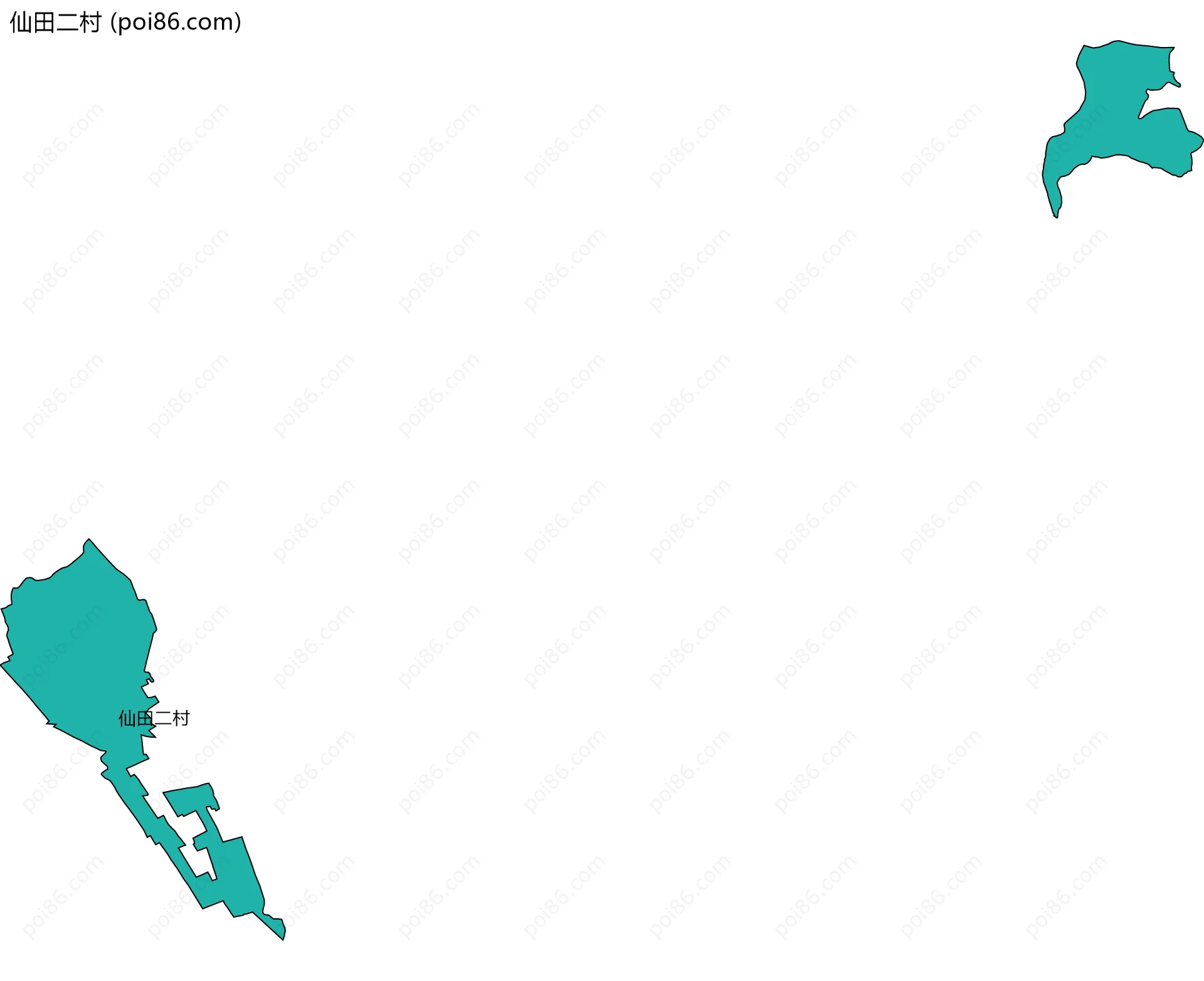 仙田二村边界地图