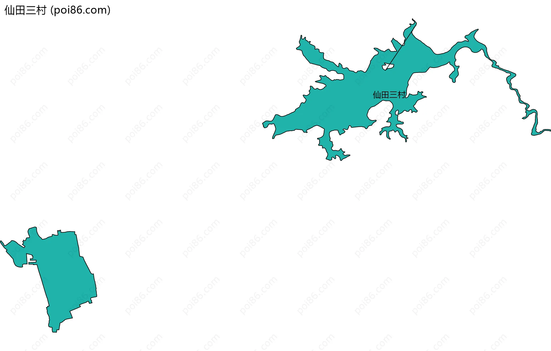 仙田三村边界地图