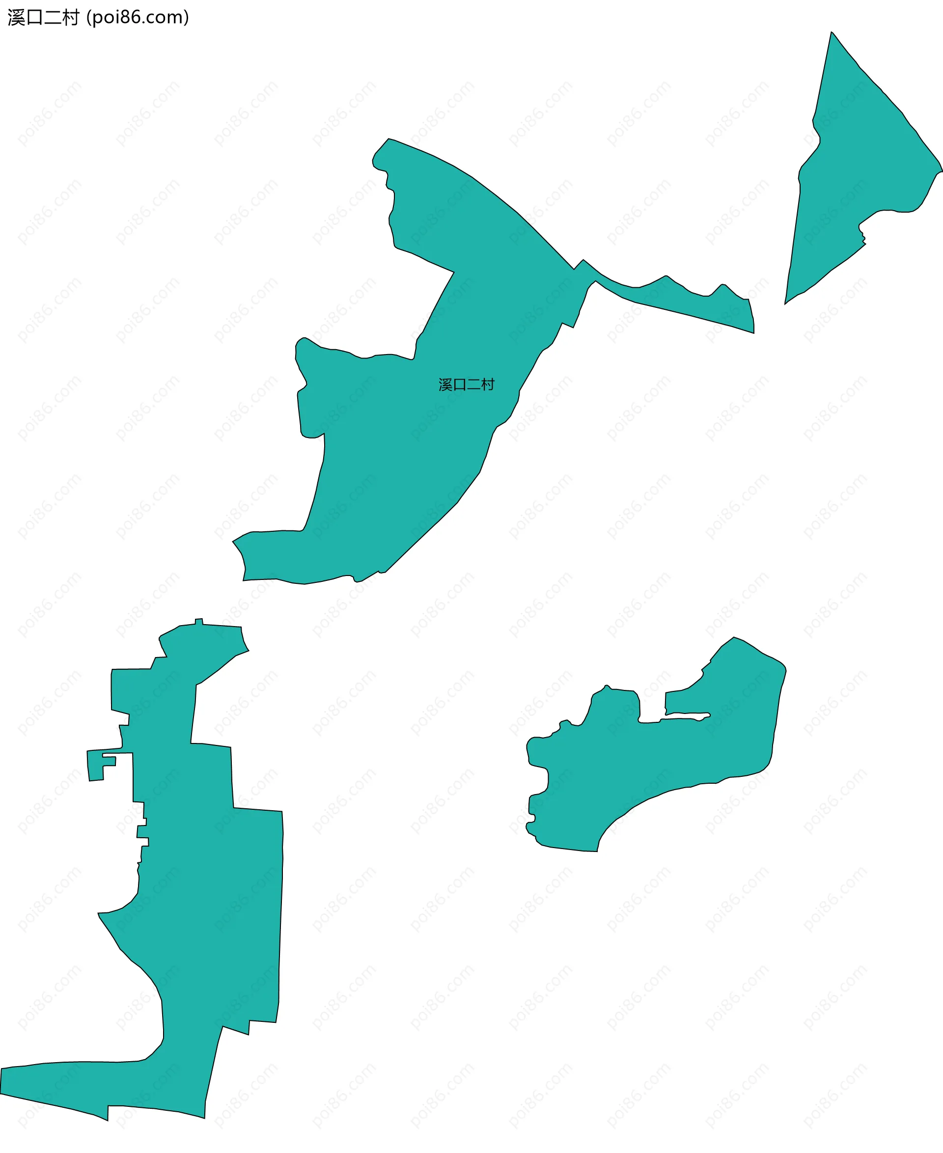 溪口二村边界地图