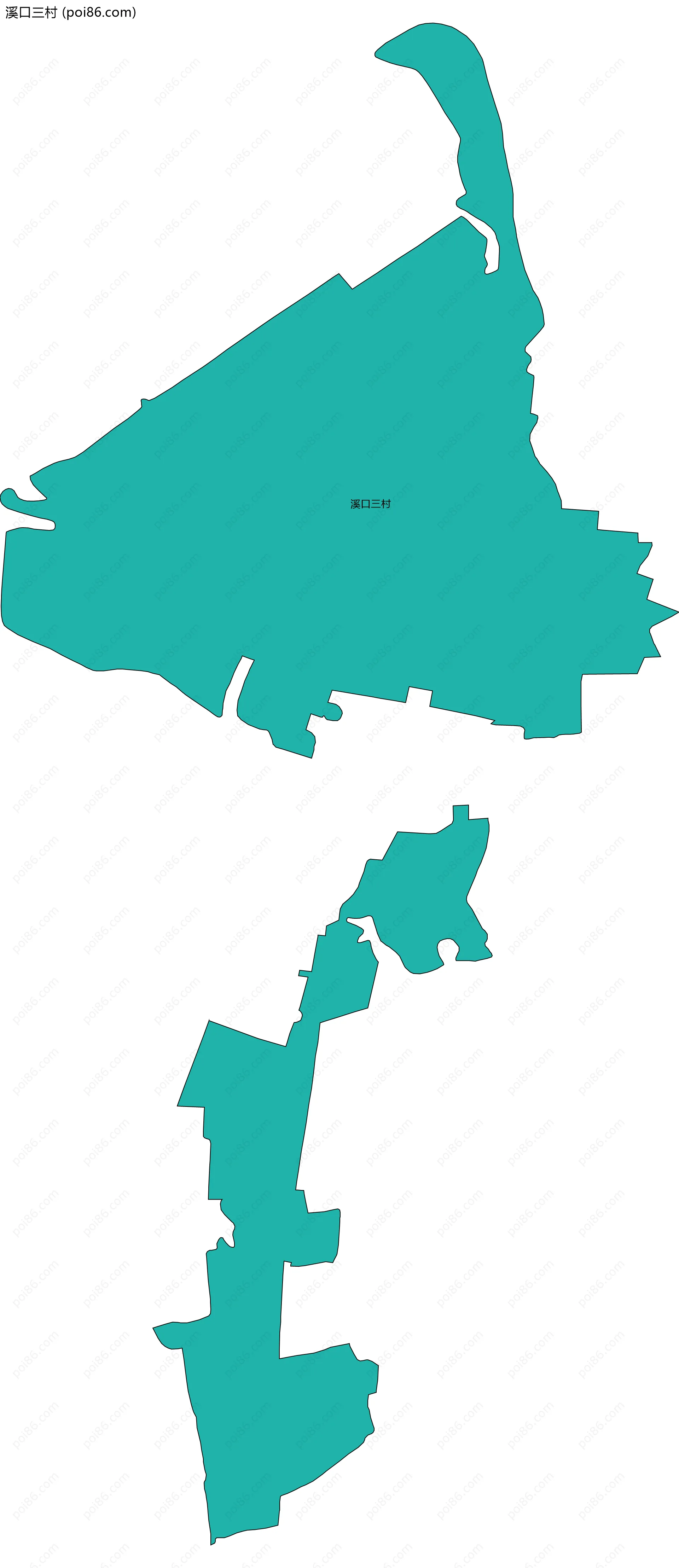 溪口三村边界地图