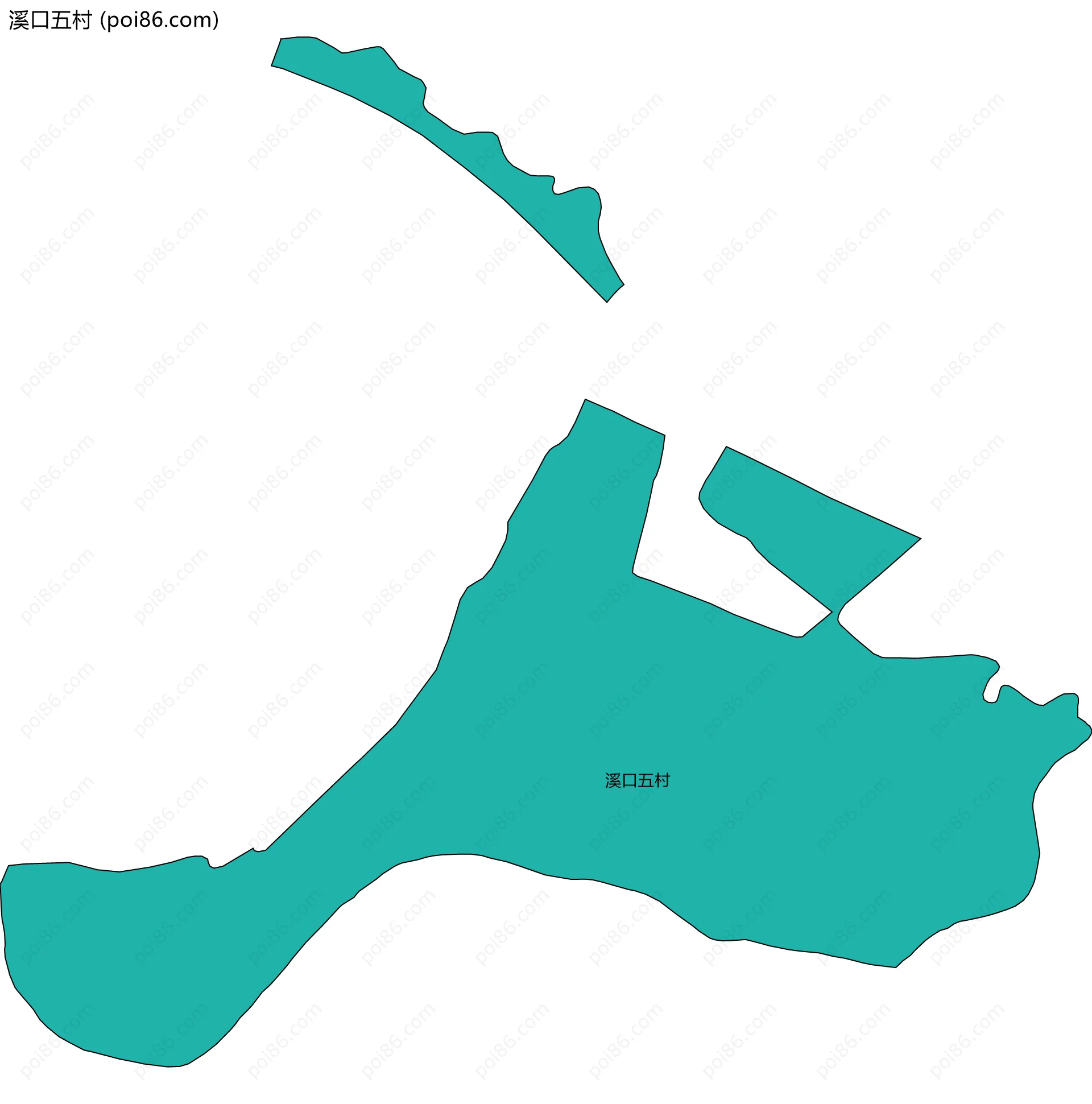 溪口五村边界地图