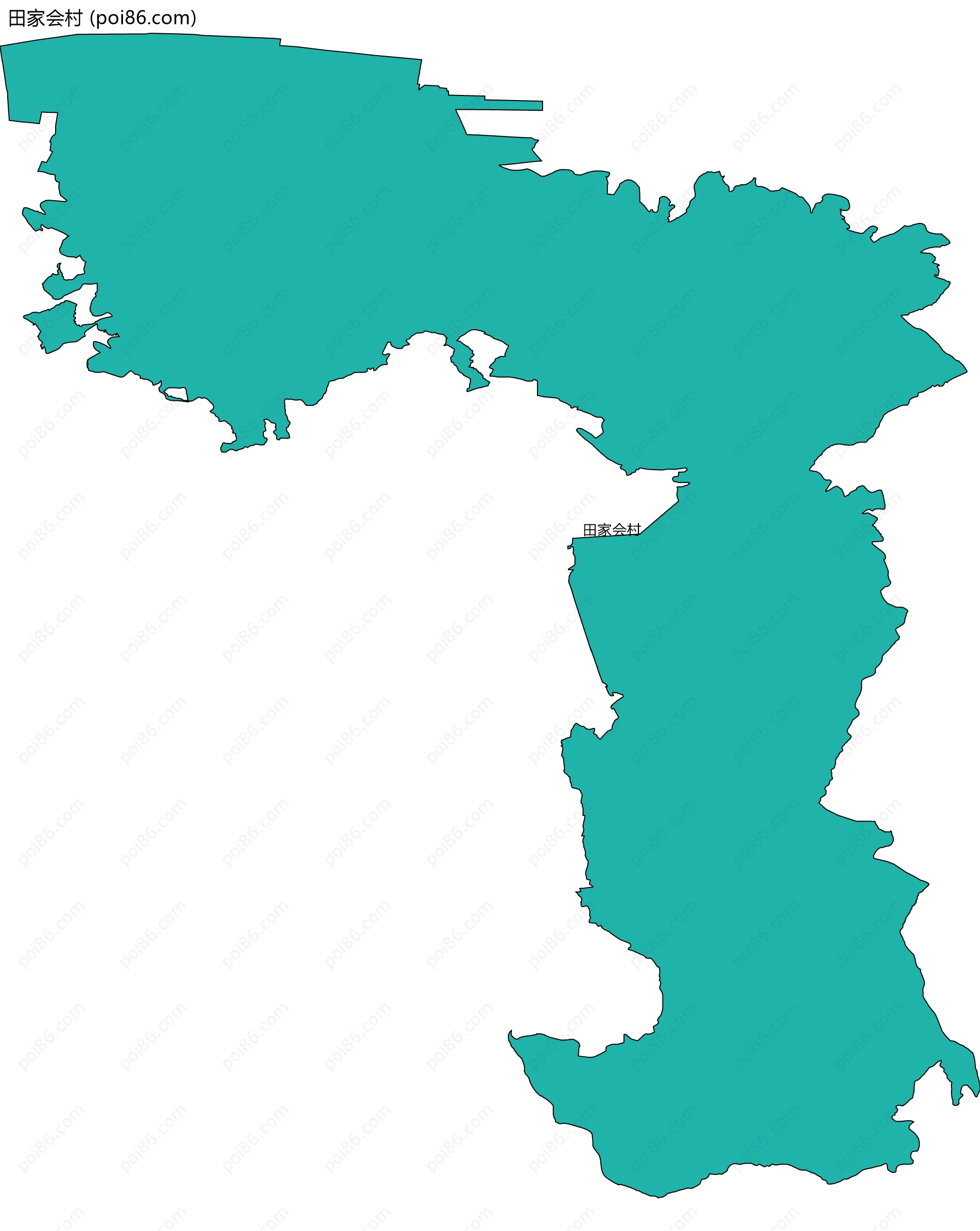 田家会村边界地图