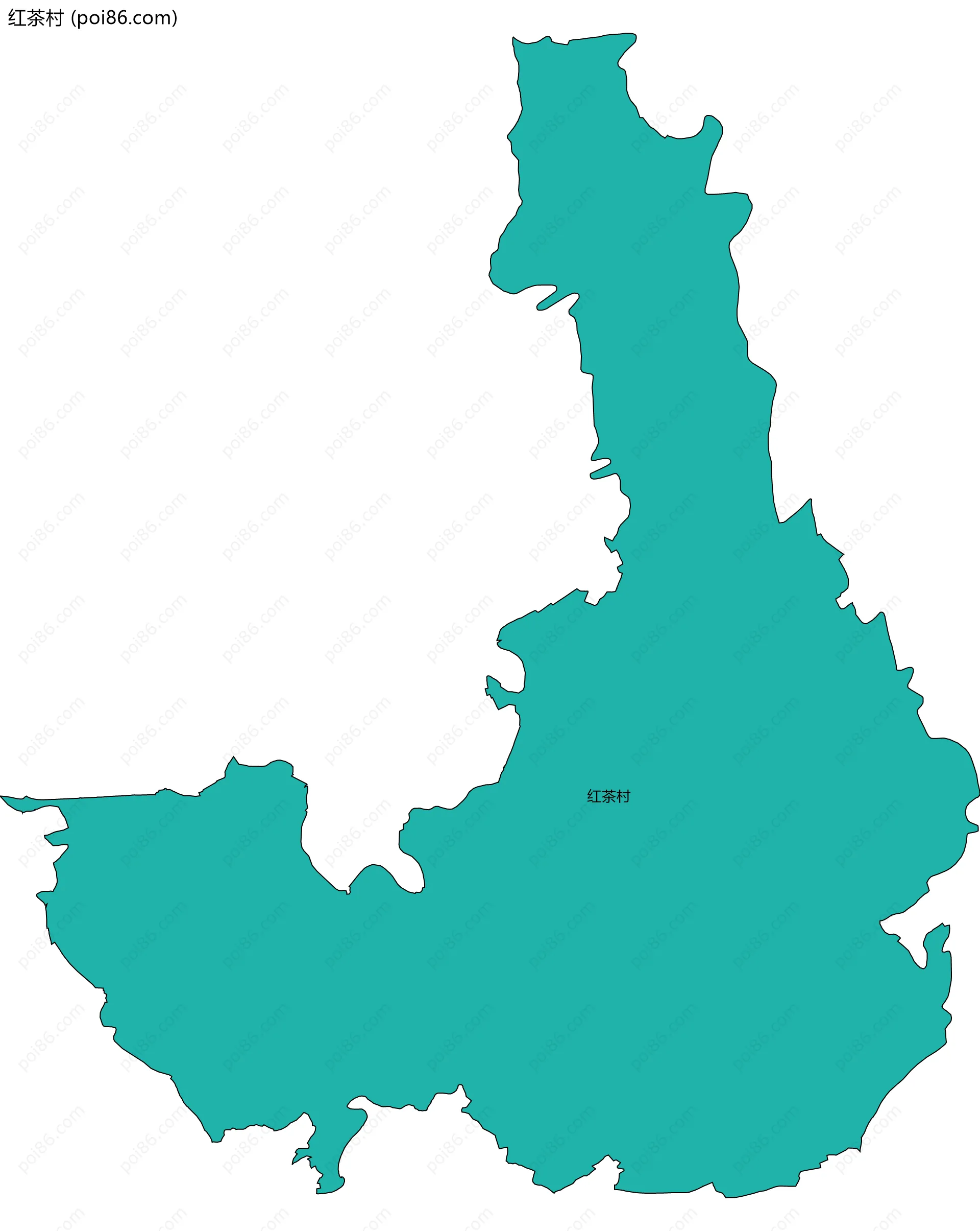 红茶村边界地图