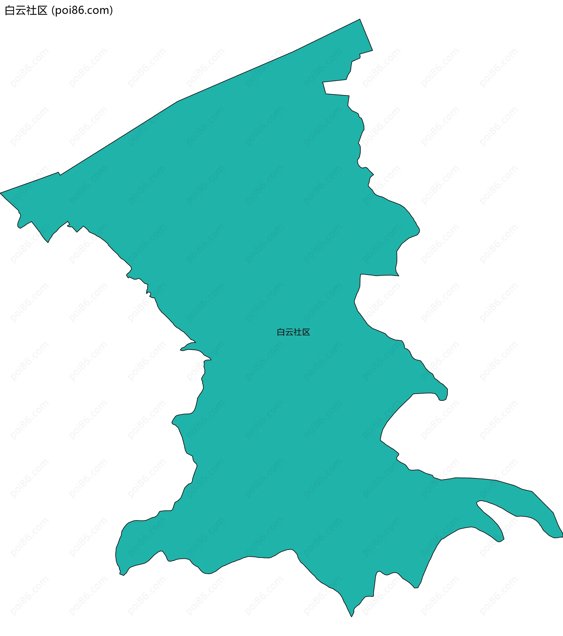 白云社区边界地图