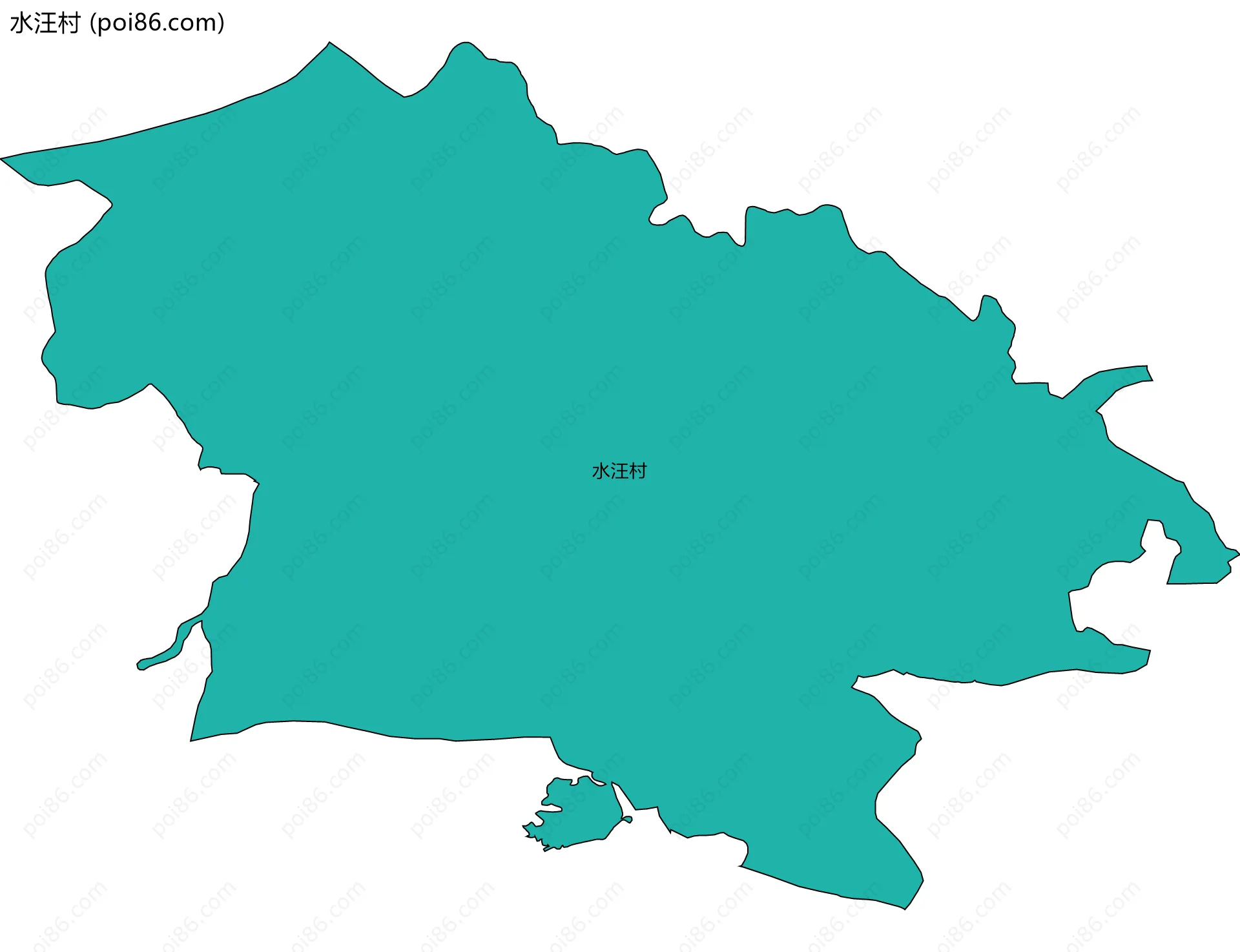 水汪村边界地图